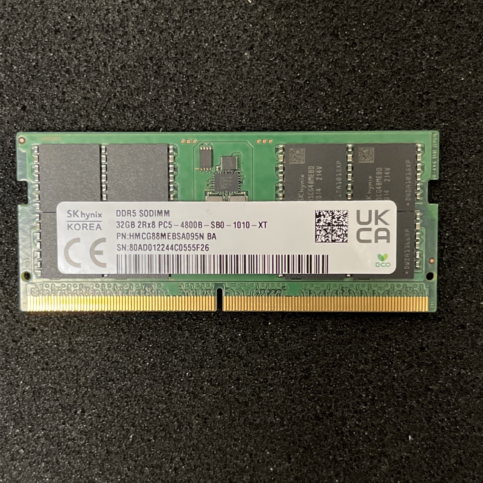 Lot of 10 DDR5 SODIMM 32GB 2Rx8 PC5-4800B-SB0-1010-XT Grade B