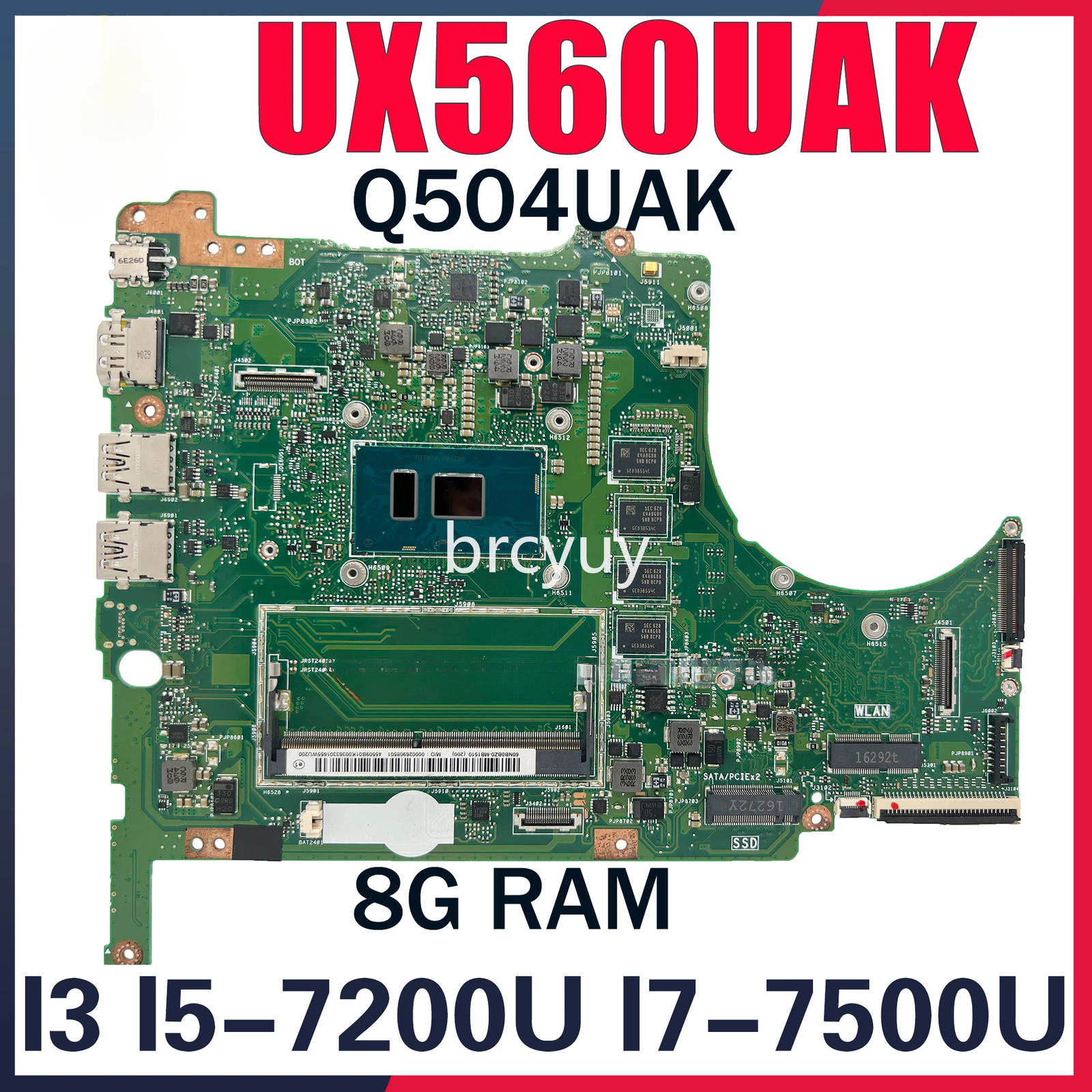 For ASUS Q504UAK Q504UA Q504U UX560UAK UX560UA Motherboard i3 i5 6th Gen 8GB-RAM