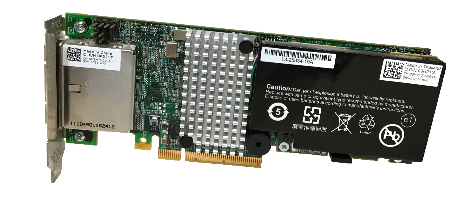 Dell K37HT LSI MegaRAID 9280-8E 8-Port SAS 6Gb/s PCIe RAID Card L3-25152-65E