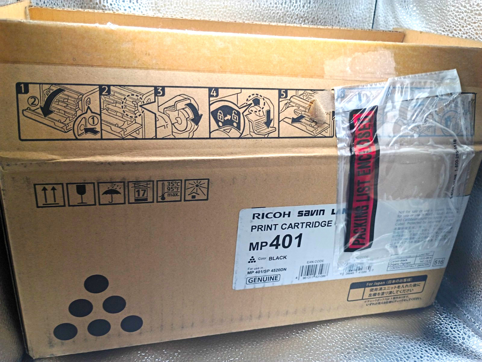 Ricoh MP401 Genuine Original Black Laser Cartridge for Savin/Lanier MP401SP