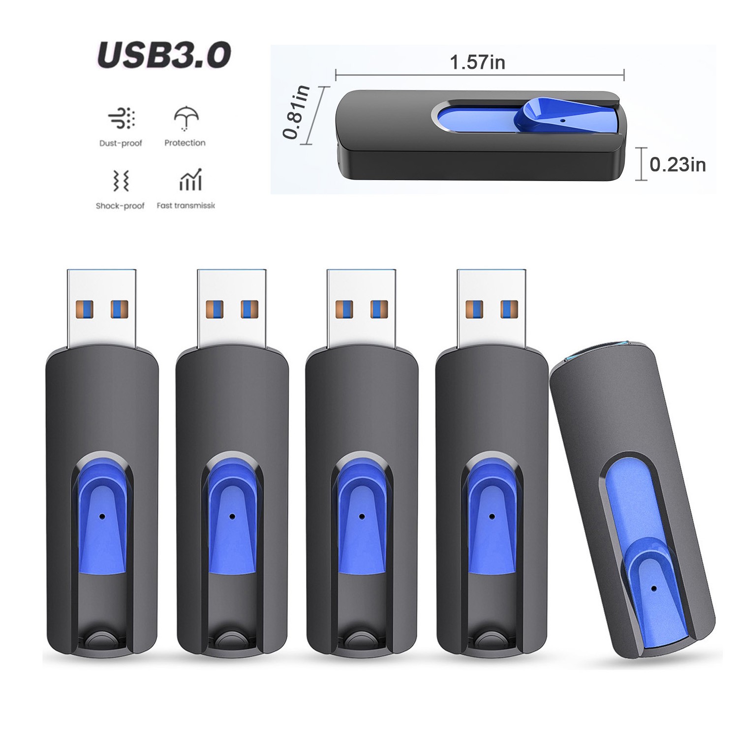 5PCS 128GB 64GB 32GB 16GB USB 3.0 Flash Drive Thumb Pen Drive Memory Sticks Lot