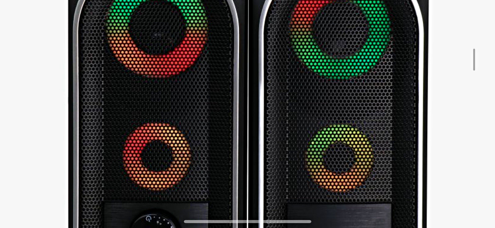 beFree Sound 2.0 Channel Wired Computer Speakers RGB LED, Black Gaming