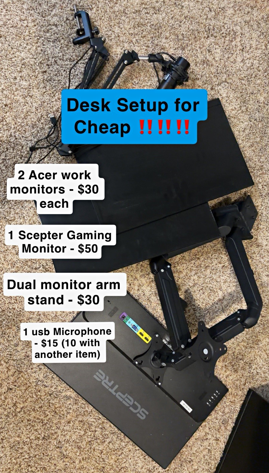 DESK SETUP BUNDLE (or choose what you want) USED BUT PERFECT CONDITION