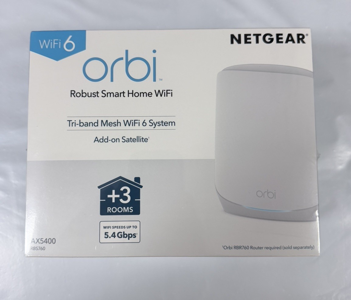 NETGEAR Orbi 760 Series AX5400 Tri-Band Mesh Wi-Fi 6 Satellite White NEW SEALED