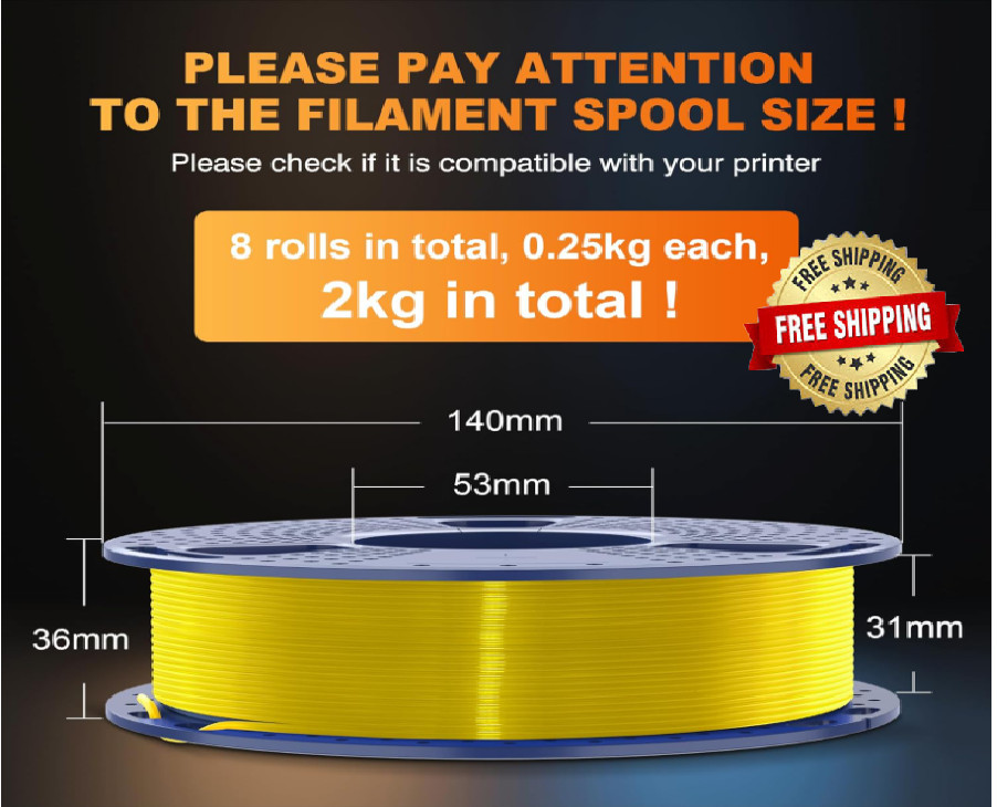 Paquete de filamentos para impresora 3D, PLA, 1,75 mm, multicolor, mate US NUEVO