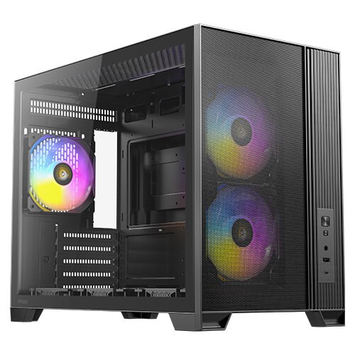 Antec FLUX M Compact MicroATX Gaming PC Case 6 PWM Fans Included