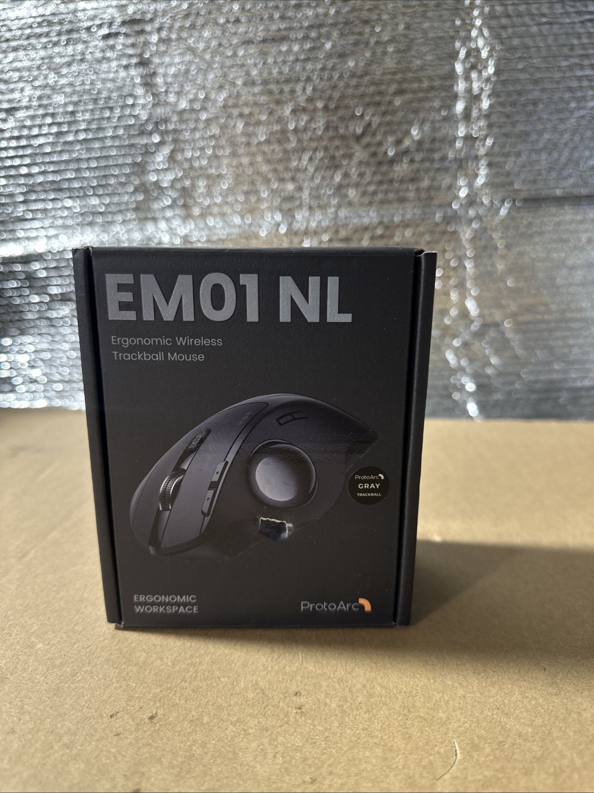 ProtoArc EM01 NL Ergonomic Bluetooth Wireless Gray Trackball Ball- Missing USB