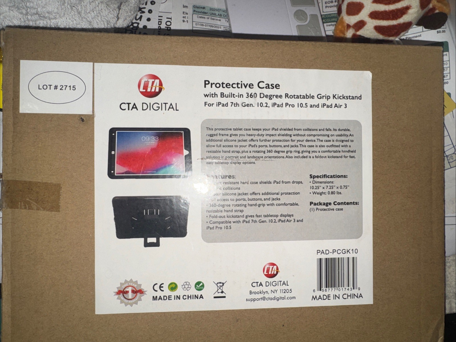 NEW CTA Digital PAD-PCGK10 Protective Case 4 iPad 7th Gen 10.2, Pro 10.5, Air 3