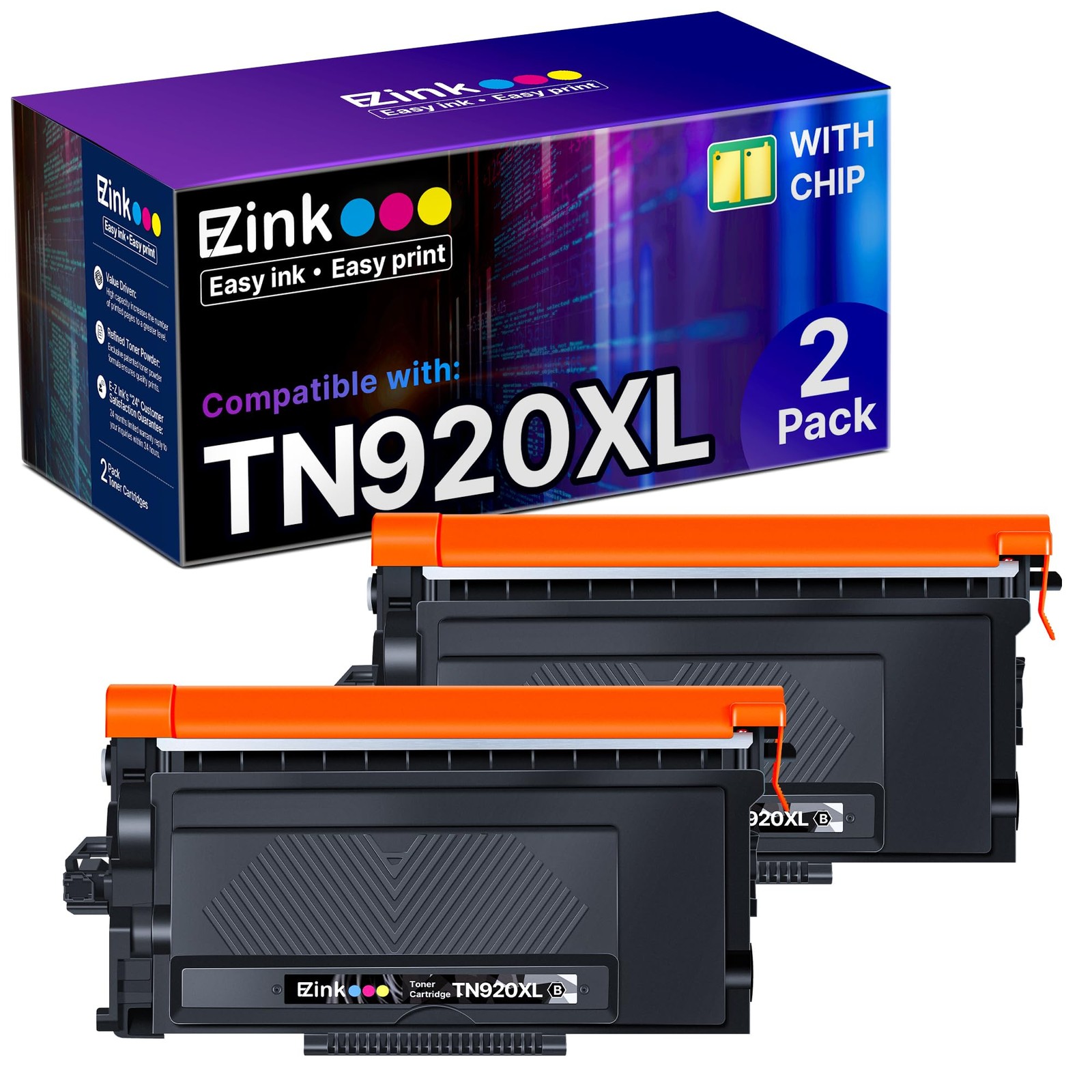 TN920XL Toner Cartridge for Brother TN920 for HL-L6210DW (2 Black with Chip)