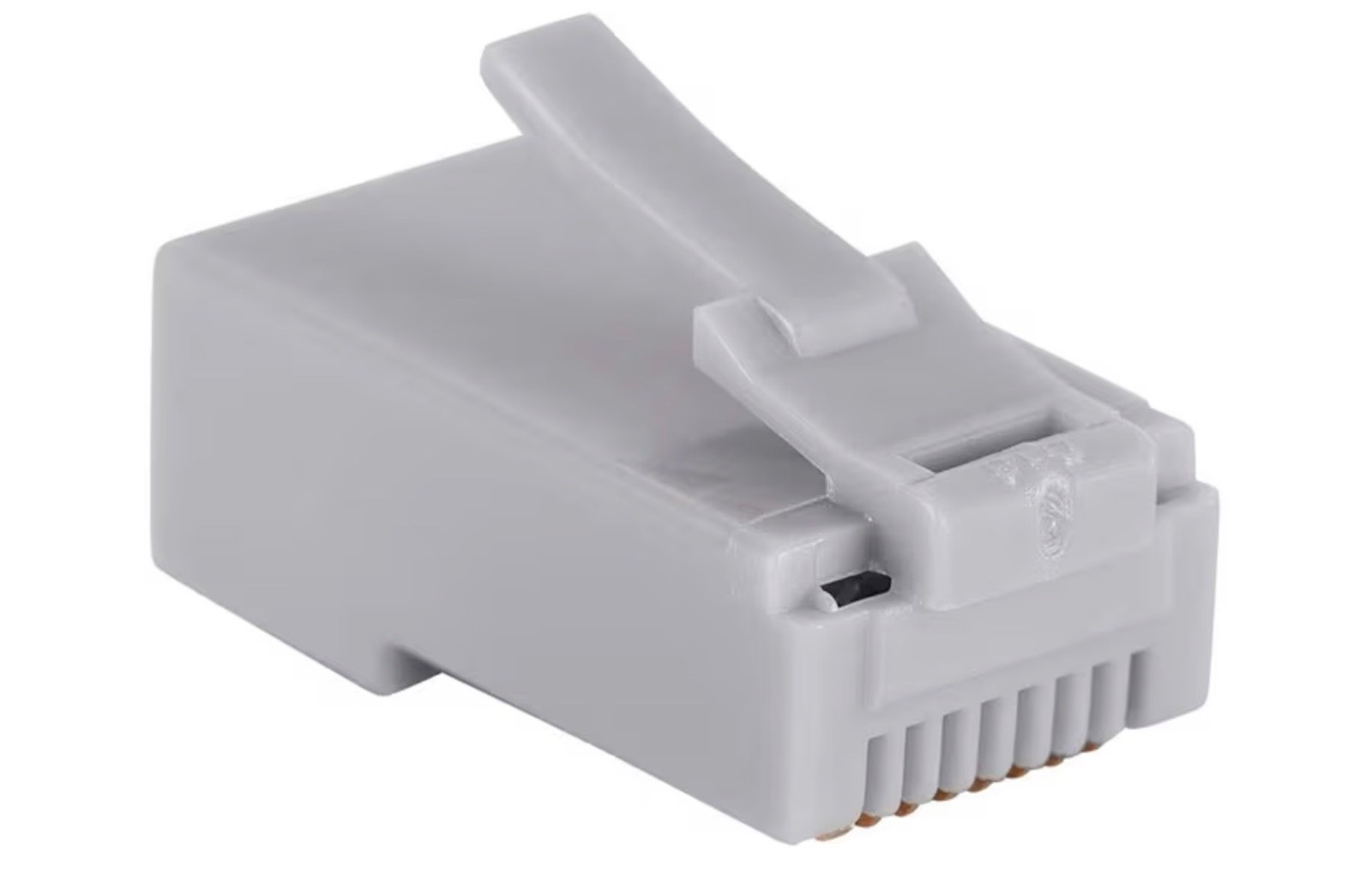 Monoprice 8P8C RJ45 Plug with Inserts for Solid Cat6 Ethernet Cable - Gray (100