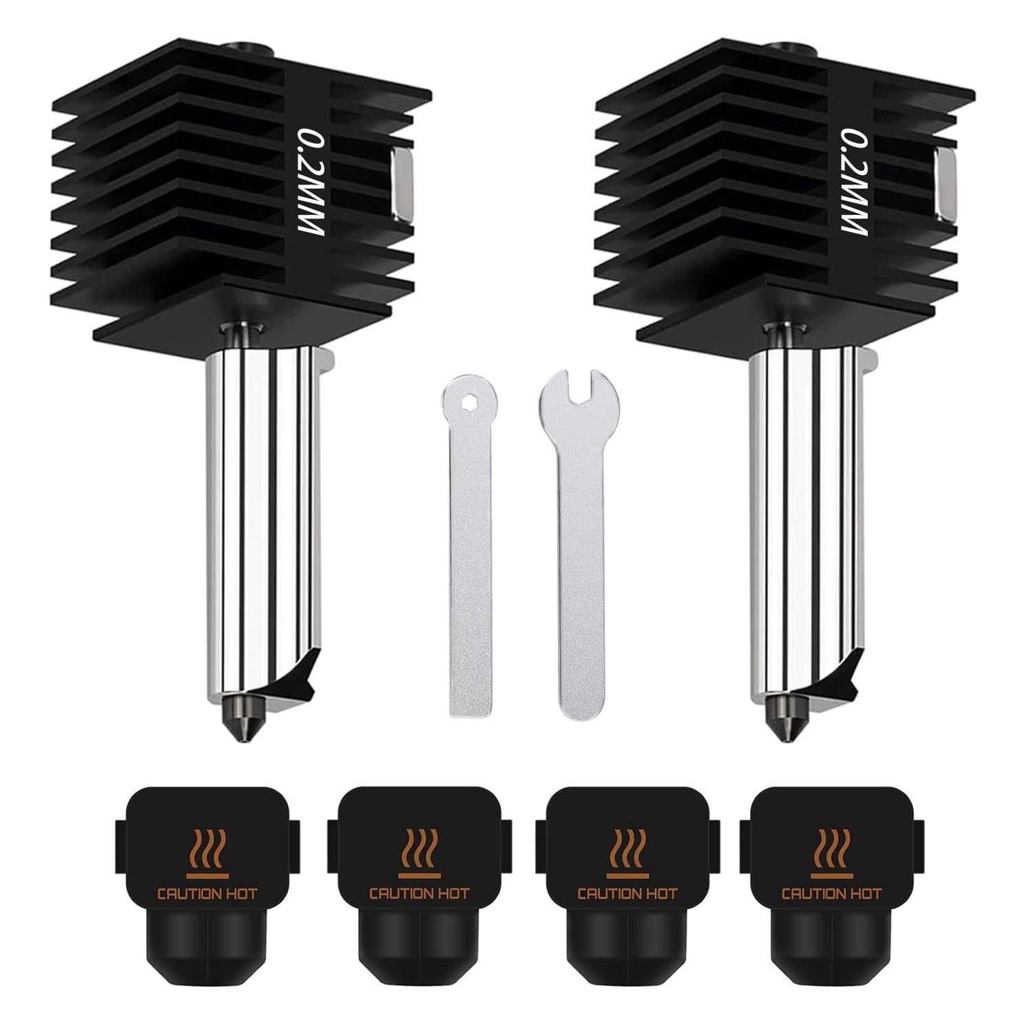 2pc 0.2mm Hardened Steel Hotend Nozzle for Bambu Lab A1 Mini A1 3D Printer Updat