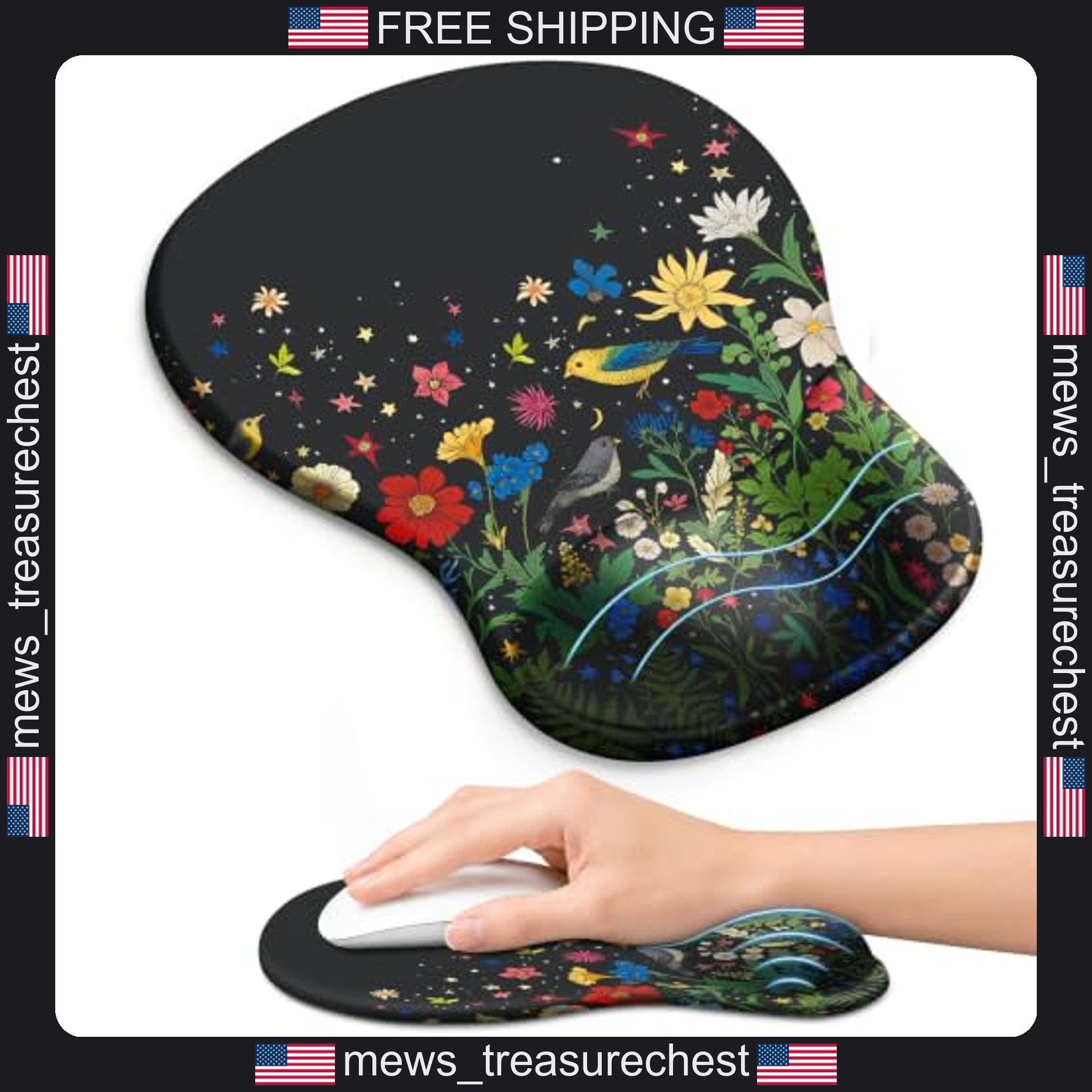 Ergonomic Mouse Pad with Wrist Rest, Gel Support, 10.2x7.6 Inches