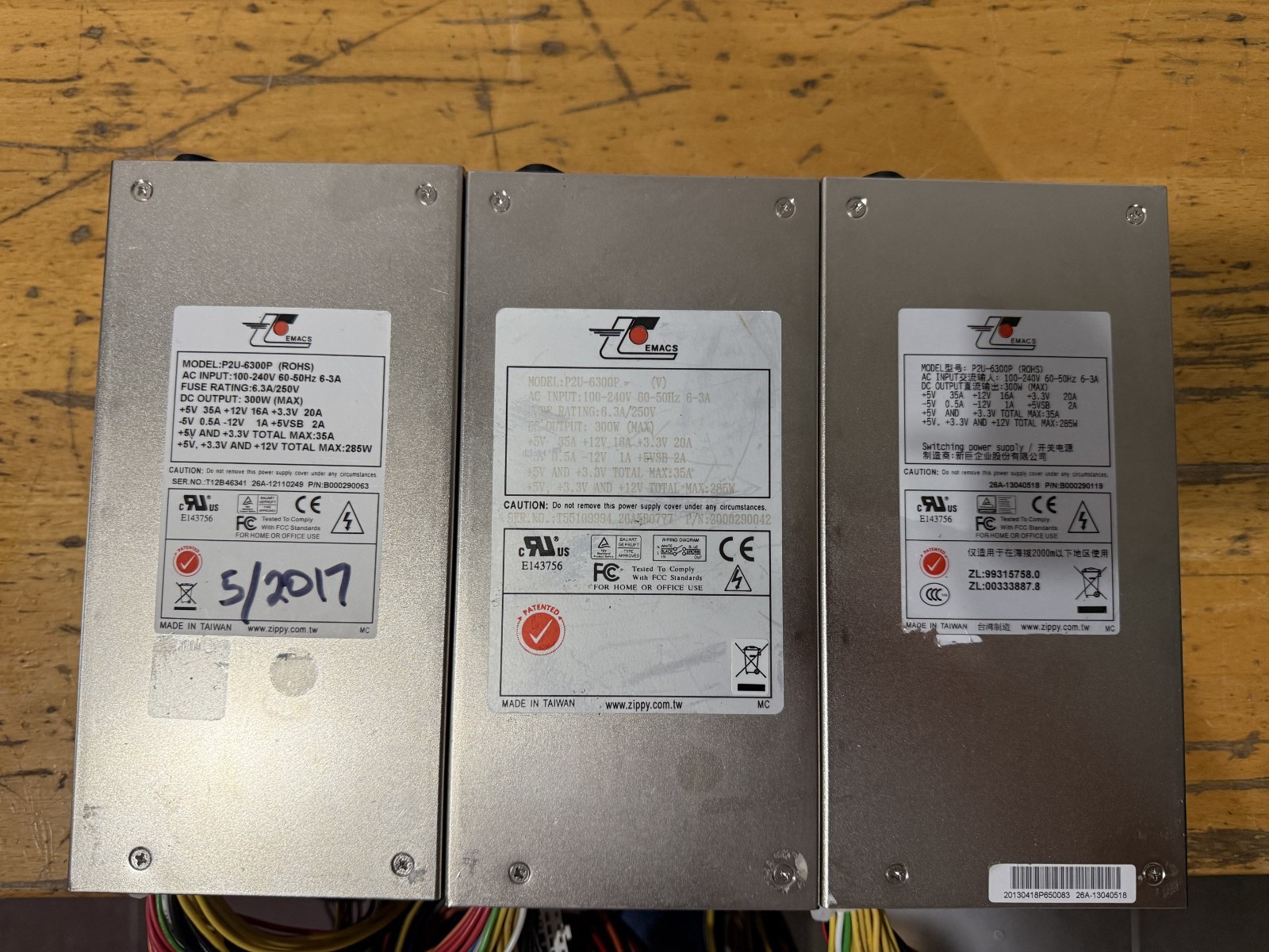 Lot of 3 EMACS 300W Switching Power Supply P2U-6300P