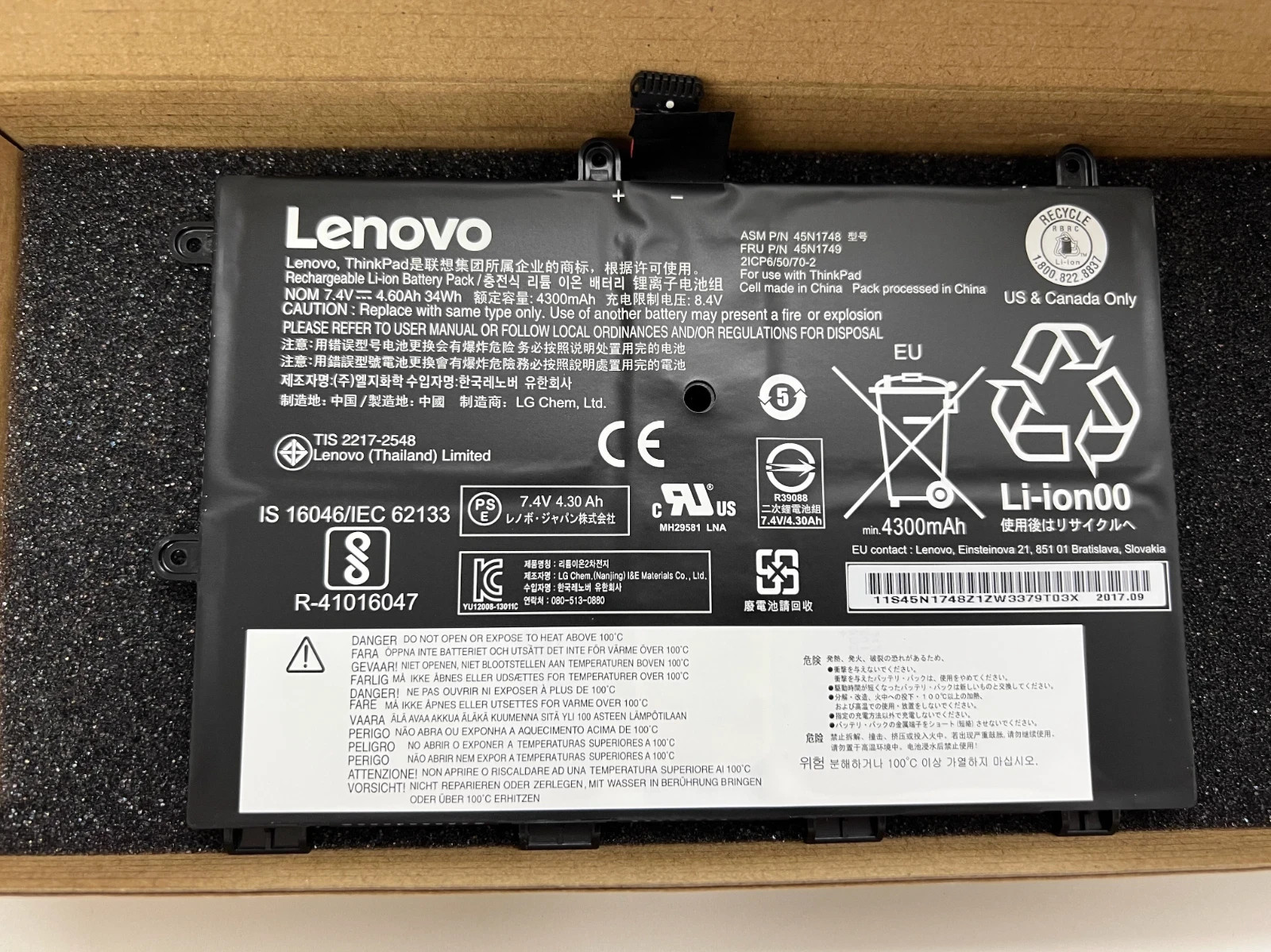 Original 45N1751 Battery 34Wh for Lenovo ThinkPad Yoga 11E 45N1750 45N1751 NEW