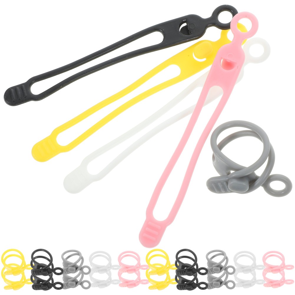 30 Pcs Multi-function Silicone Cable Ties Charging Cord Organizer