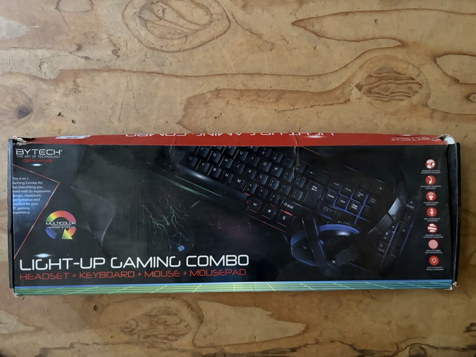 Bytech Light-up Gaming Combo headset+keyboard+mouse+mousepad