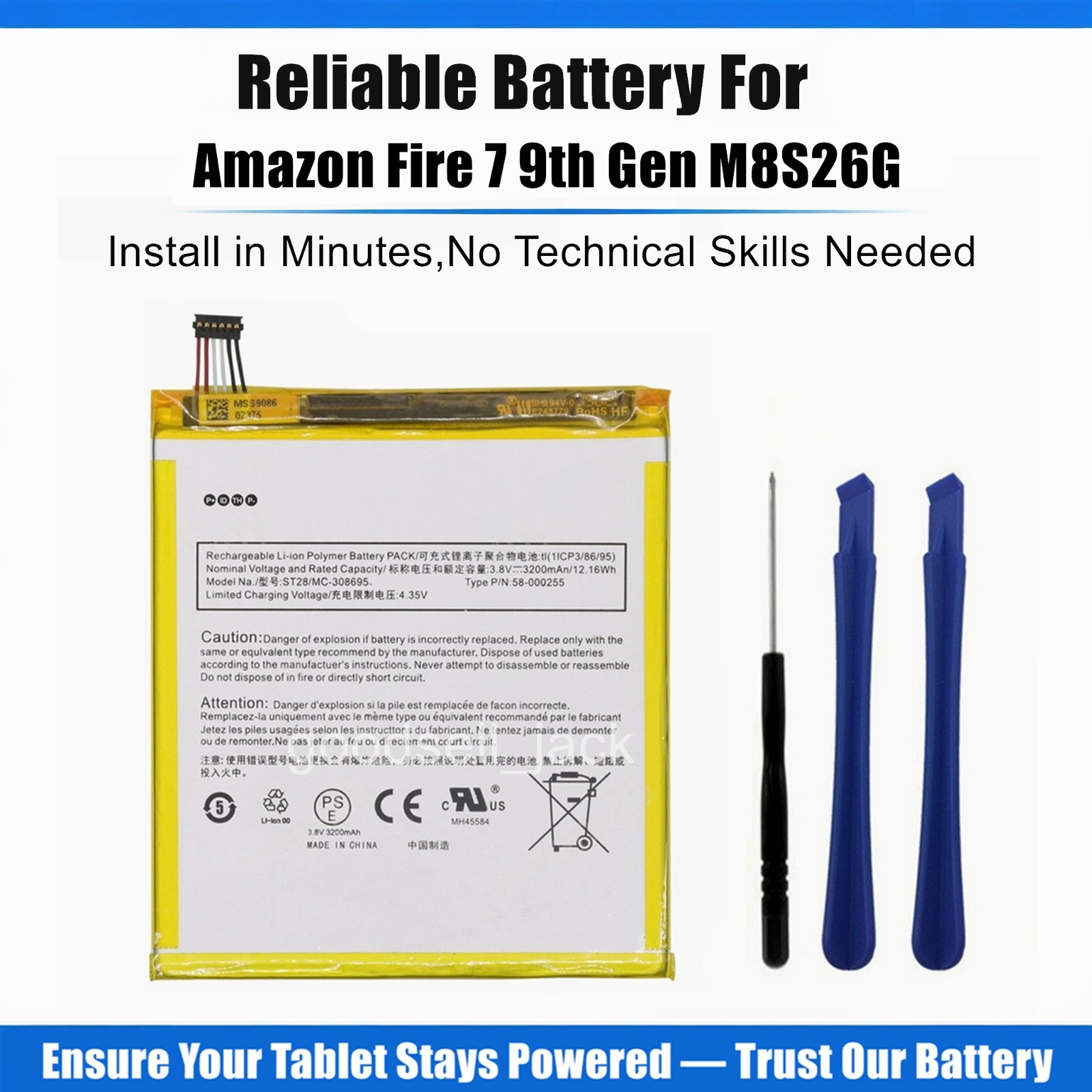 OEM New Battery MC-308695 for Amazon Fire 7 9th Gen M8S26G Release 2019