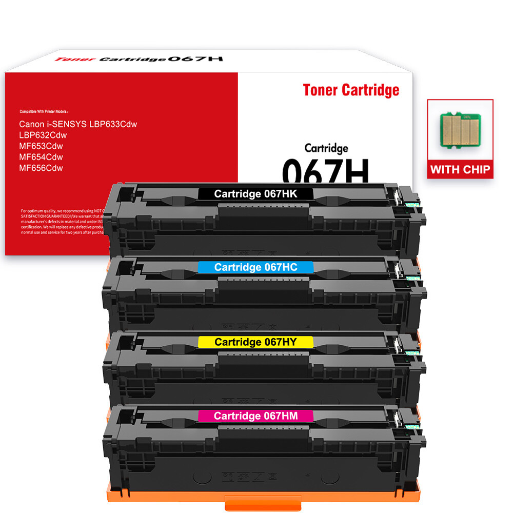 4 Packs 067H Toner Cartridge for Canon 067H Color imageCLASS MF656Cdw LBP633Cdw
