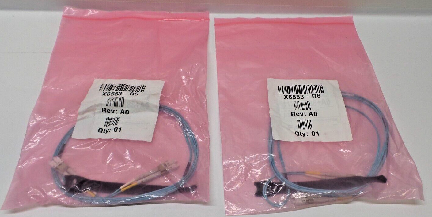 2x AFL NetApp X6553-R6 CBL 2M 50u LC/LC OP Fiber Optical Cables 112-00188+A0