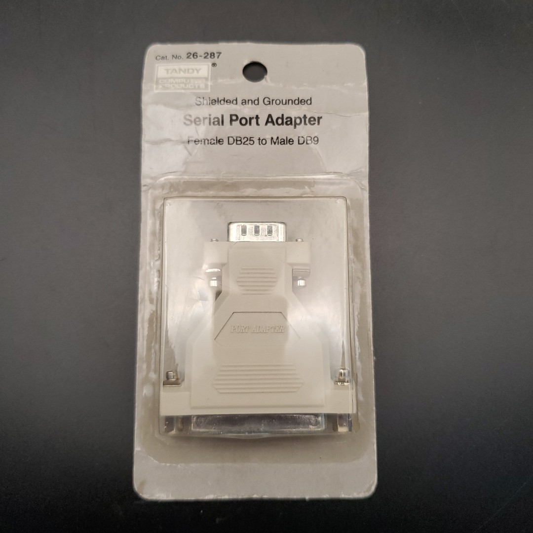 NOS Vintage Tandy DB25 Female to DB 9 Male Shielded/Grounded Serial Port Adapter