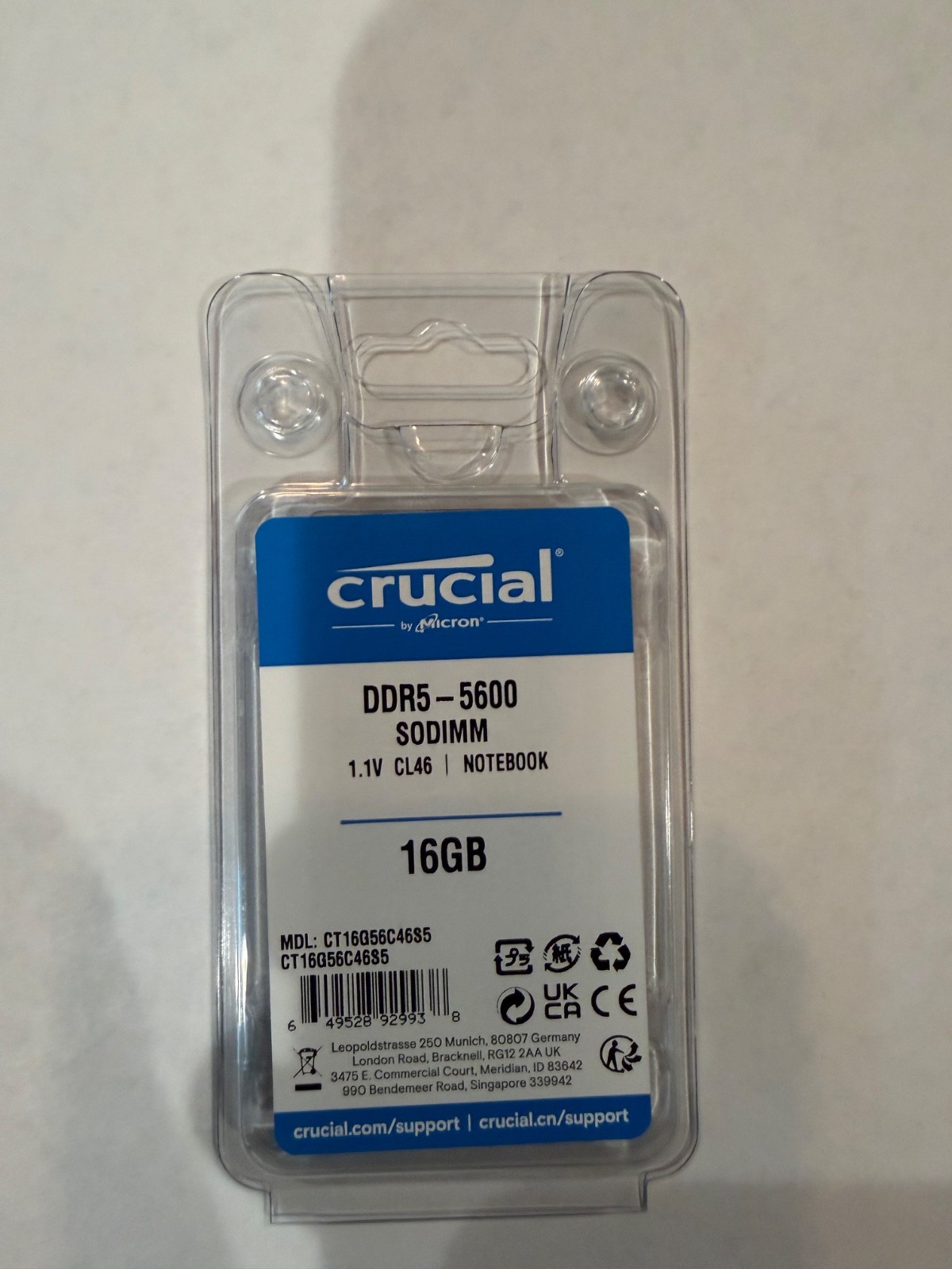Crucial 16GB DDR5-5600 SO-DIMM Laptop Memory Modules (1x16GB) RAM