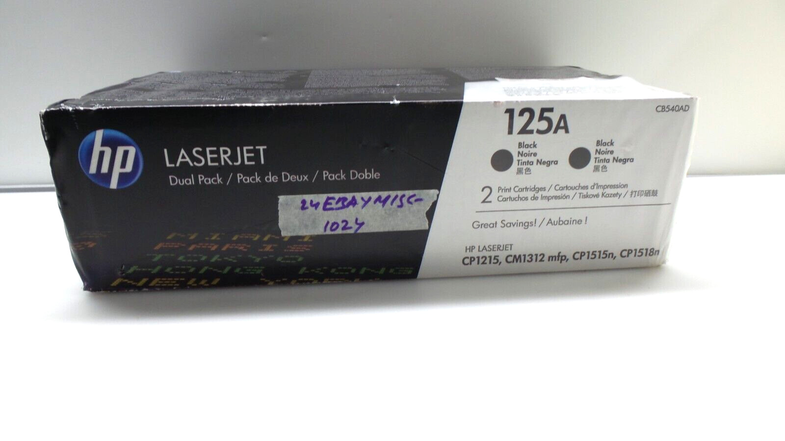 2 Pair Genuine HP CB540AD Black 125A Toner Cartridge LaserJet SEALED