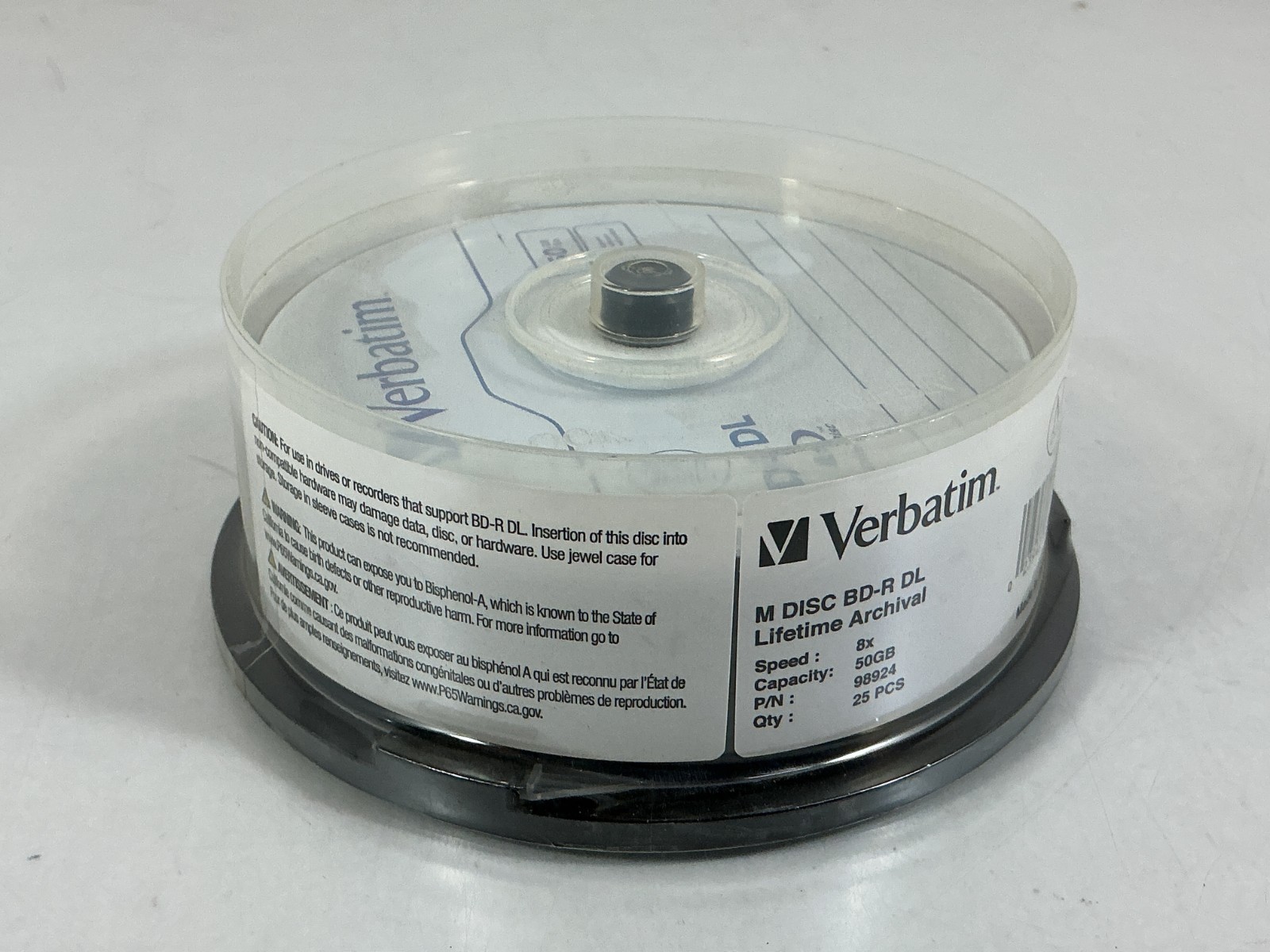 Verbatim M-Disc BD-R DL 50GB 6X Blu-ray 25-Pack Spindle - 98924