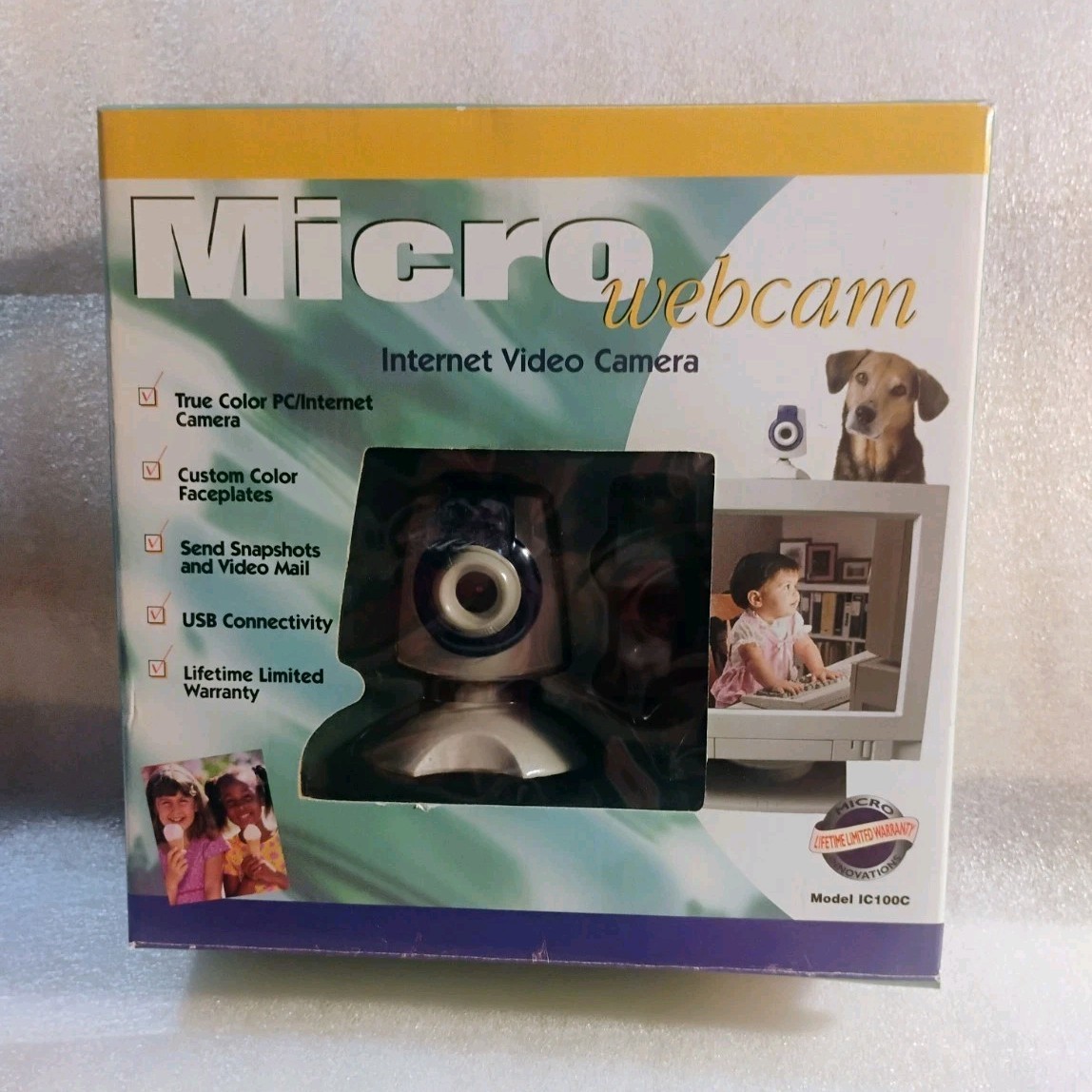  Micro Innovations IC100C USB Clip-On Webcam Silver 25 fps 640x480 Vintage