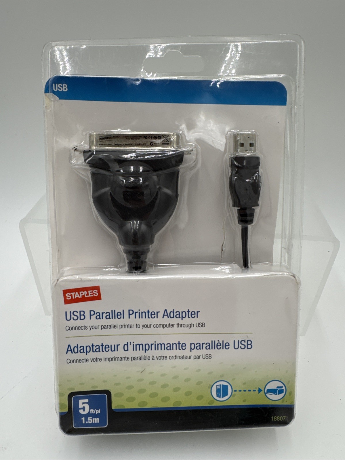 STAPLES USB Parallel Printer Adapter *New Unused*