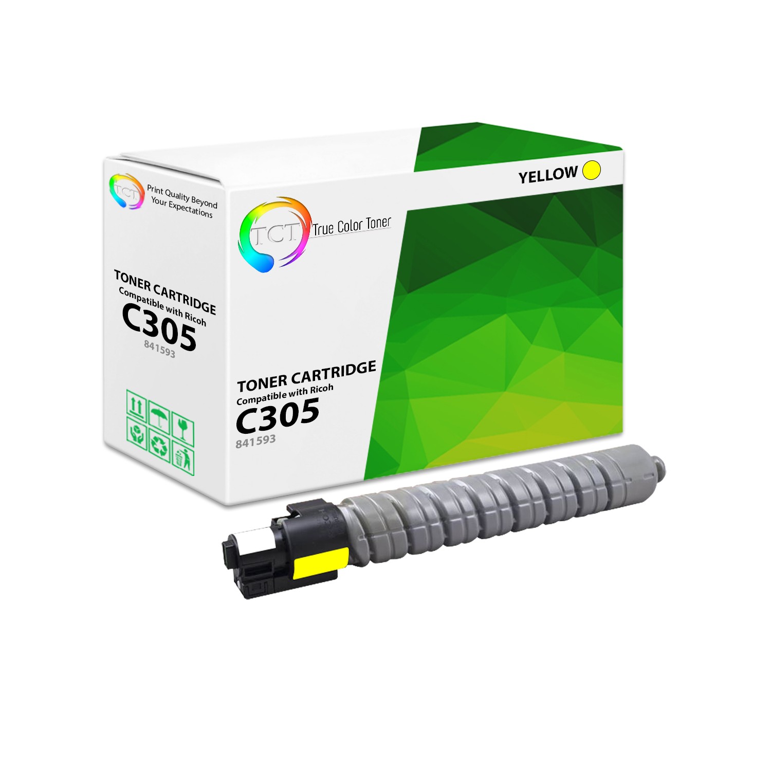 TCT Premium C305 Yellow for Ricoh Aficio MP C305SPF Compatible Toner Cartridge
