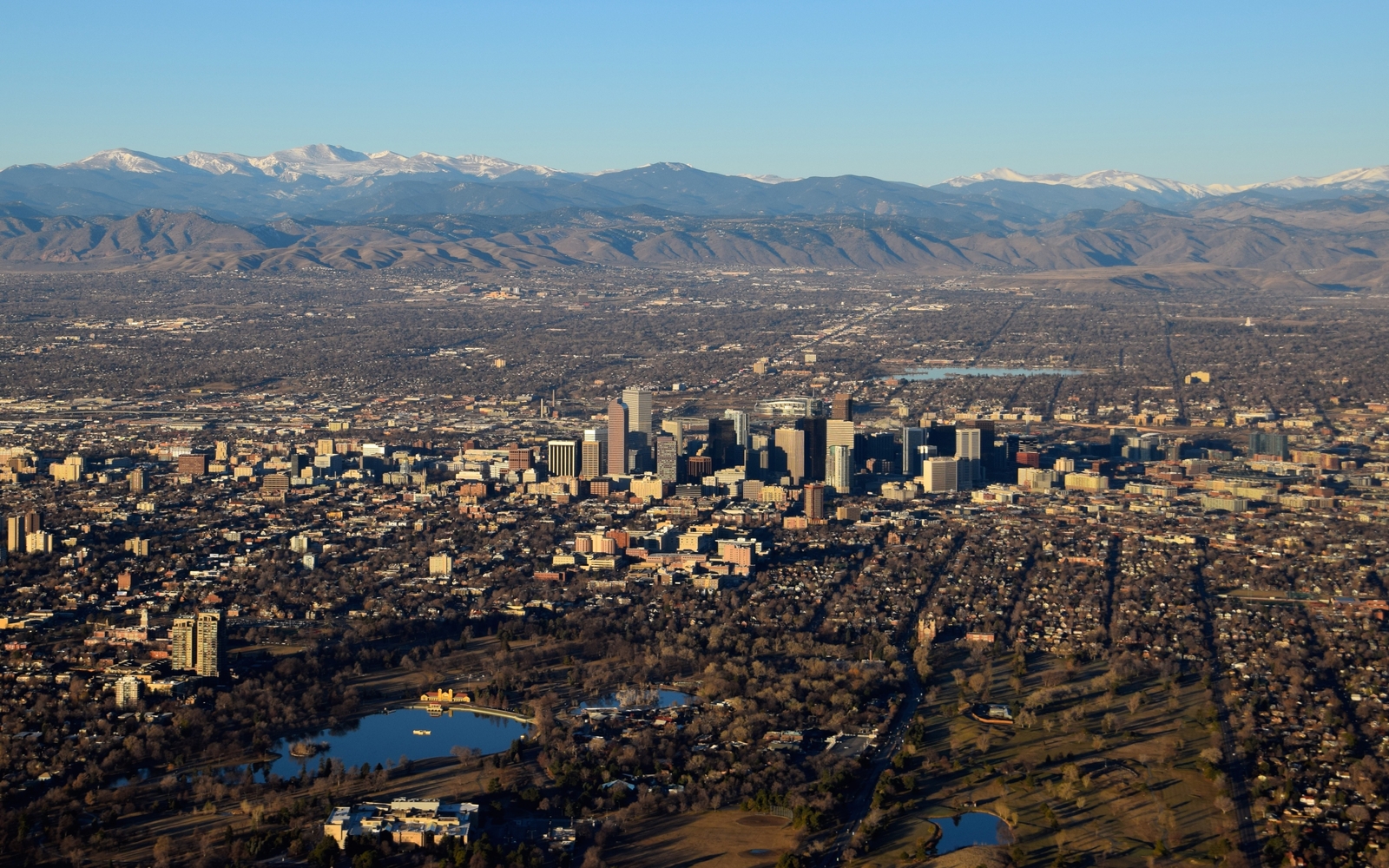 Landscape city denver cityscape mountains colorado Custom Gaming Mat Desk