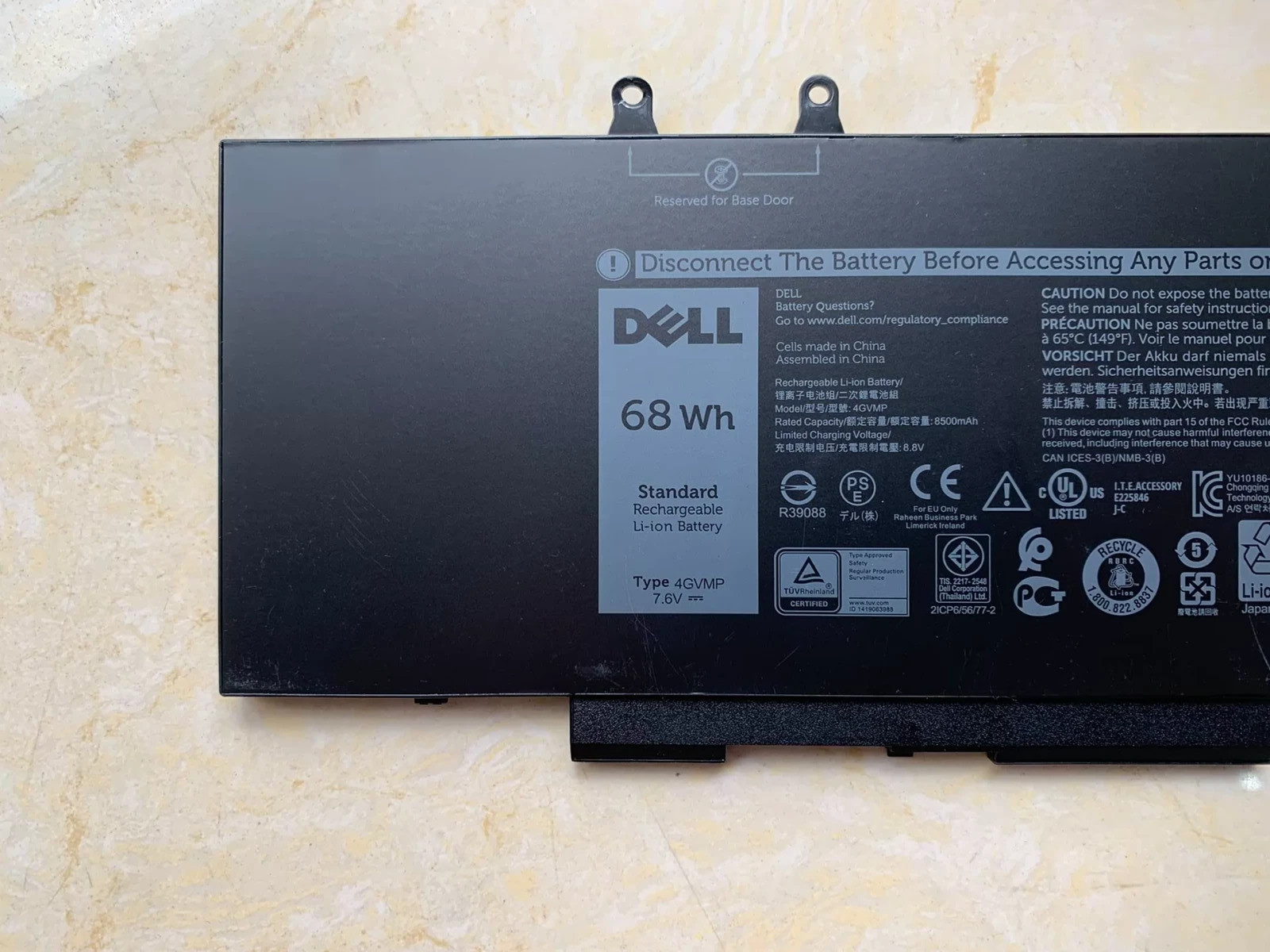 Genuine 68Wh 4GVMP Battery For Dell Precision 3540 3550 Latitude 5400 5500 9JRYT