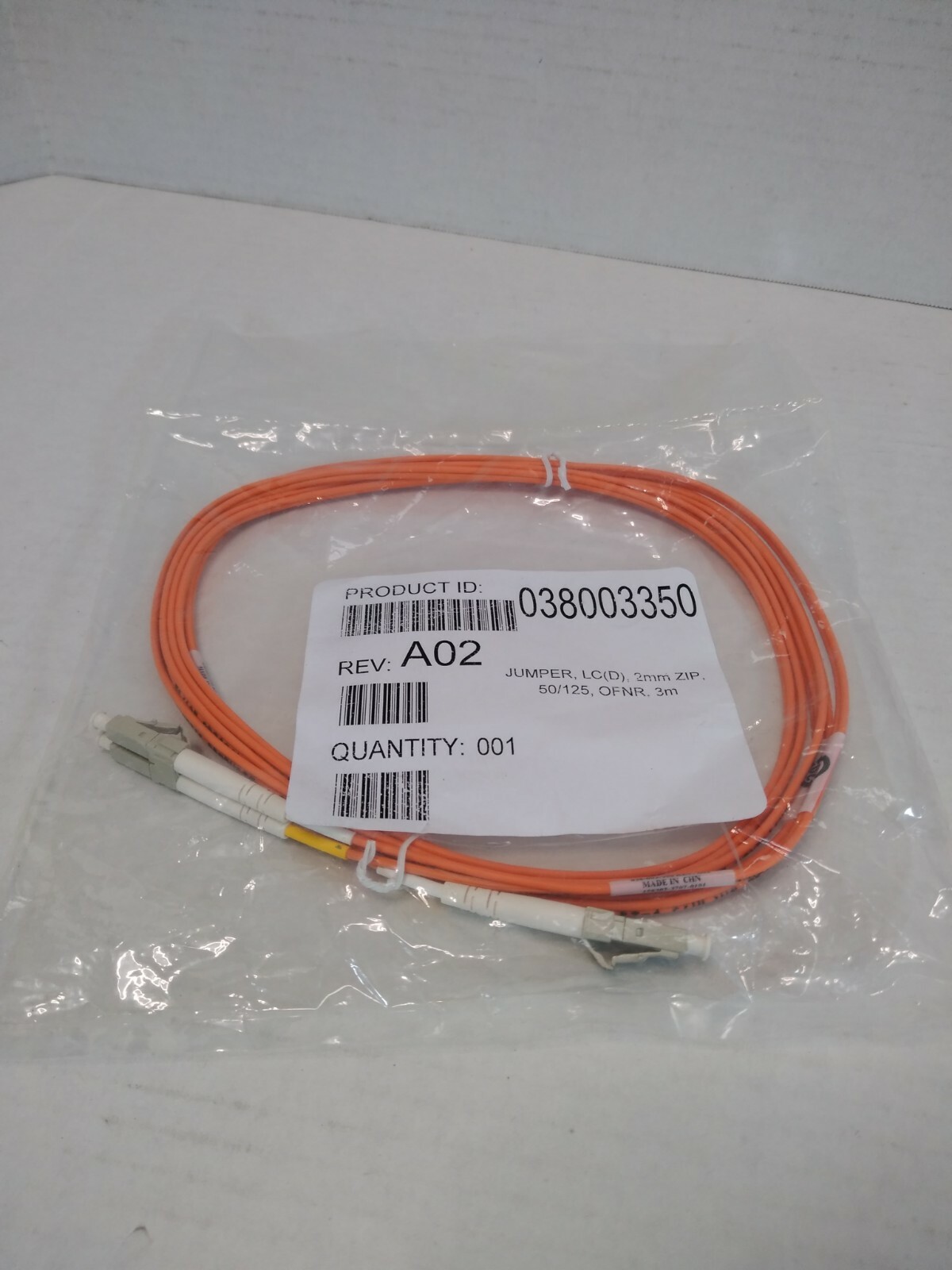 3M (10ft) LC to LC Multimode Duplex Fiber Optic Patch Cable | OM2 50/125 OFNR