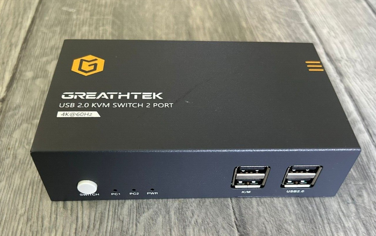 GREATHTEK HDMI KVM Switch 2 Port, USB2.0, Ultra HD 4K @60Hz