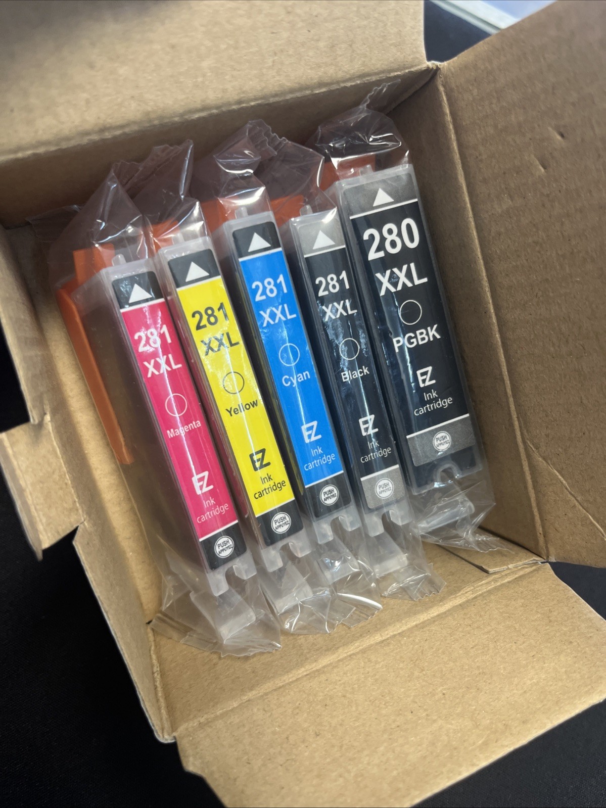 EZ Ink Printer Cartridges 521C 5 Pack Magenta Yellow Cyan Black 280 281