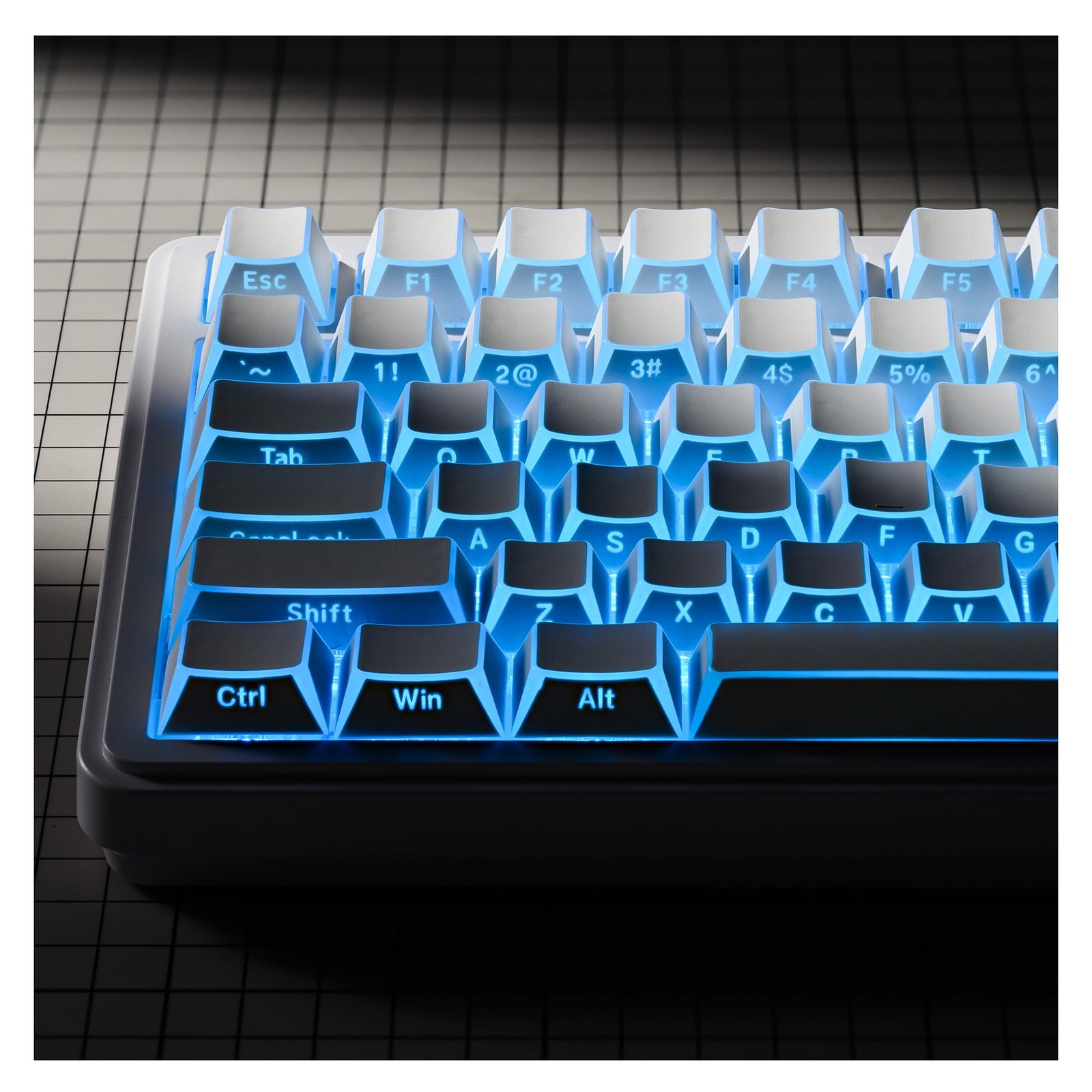 XVX White Shine Through Keycaps, PBT Keyboard Keycaps Cherry Profile, Custom ...
