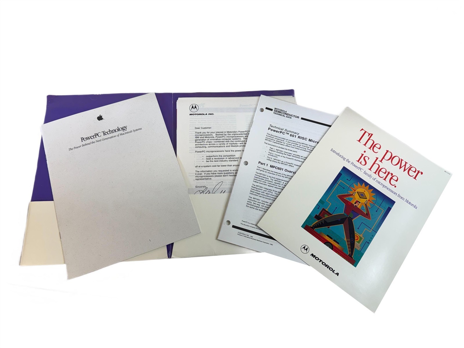 Very Rare 1992-93 Motorola Apple Macintosh Power PC Chip Product Line Literature
