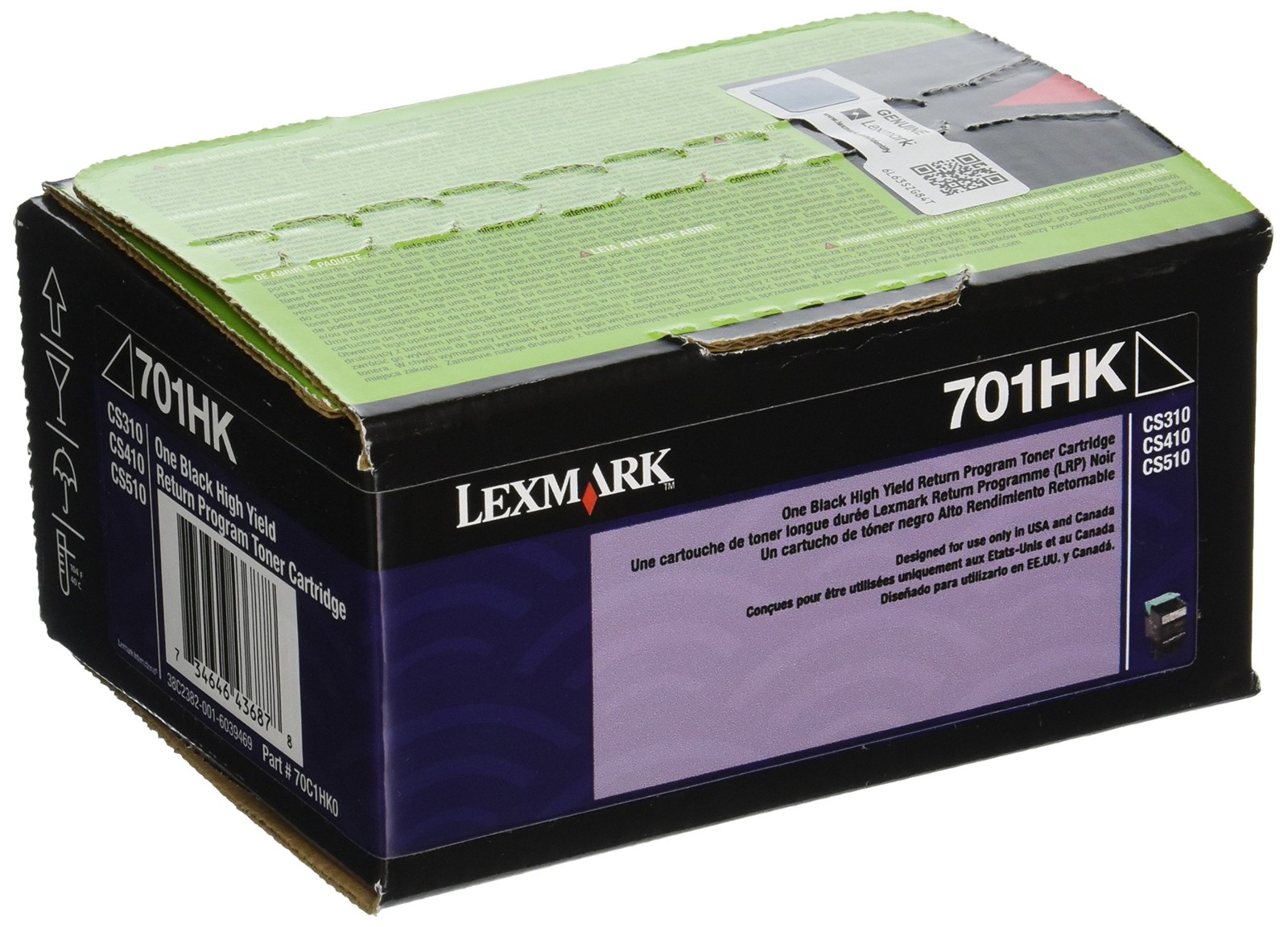 Original Lexmark 70C1HK0 High-Yield Black Toner. New Sealed Box, We Ship Fast