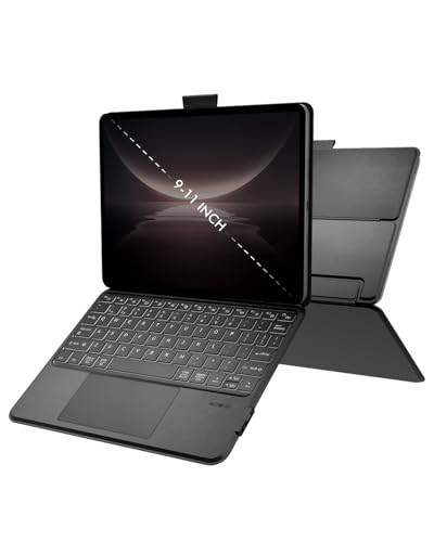 Keyboard Case for 9-11 Inch Tablets, Bluetooth, Backlit, Trackpad, Stand