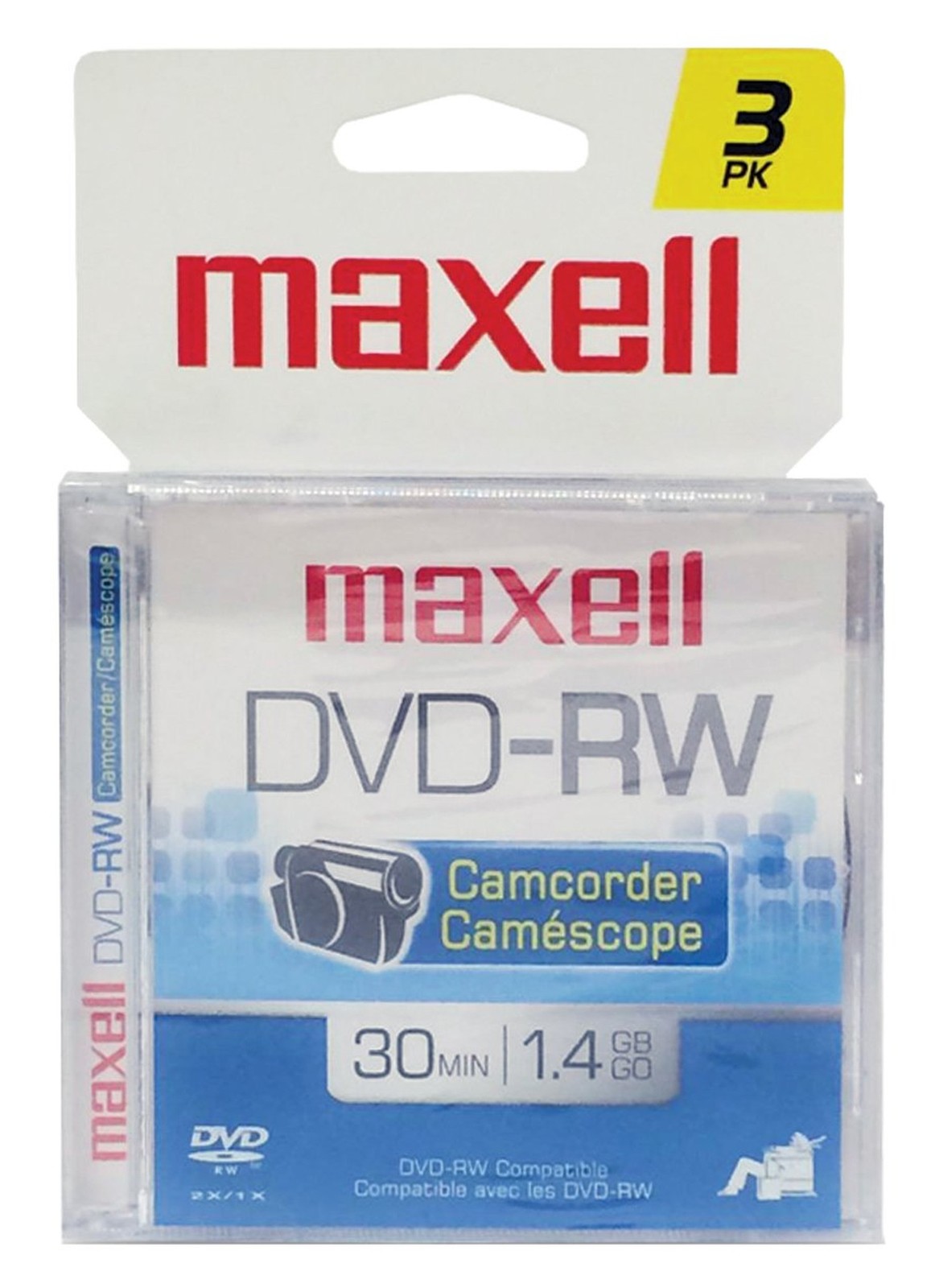 Maxell 567655 DVD-RW Camcorder Rewriteable - 3 Pack Jewel Case