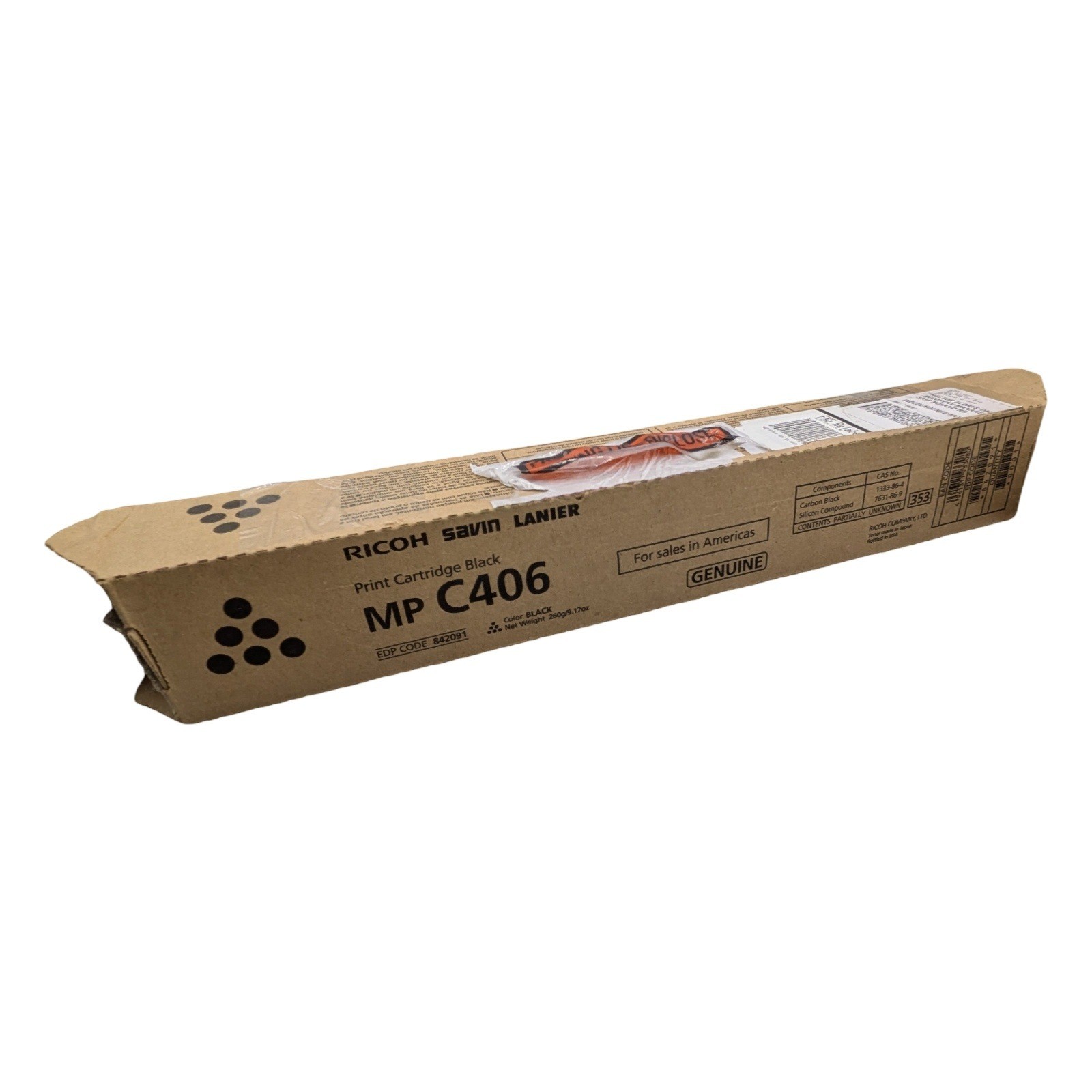 Ricoh MP C406 Black Print Cartridge 842091 Genuine OEM Savin Lanier Toner New