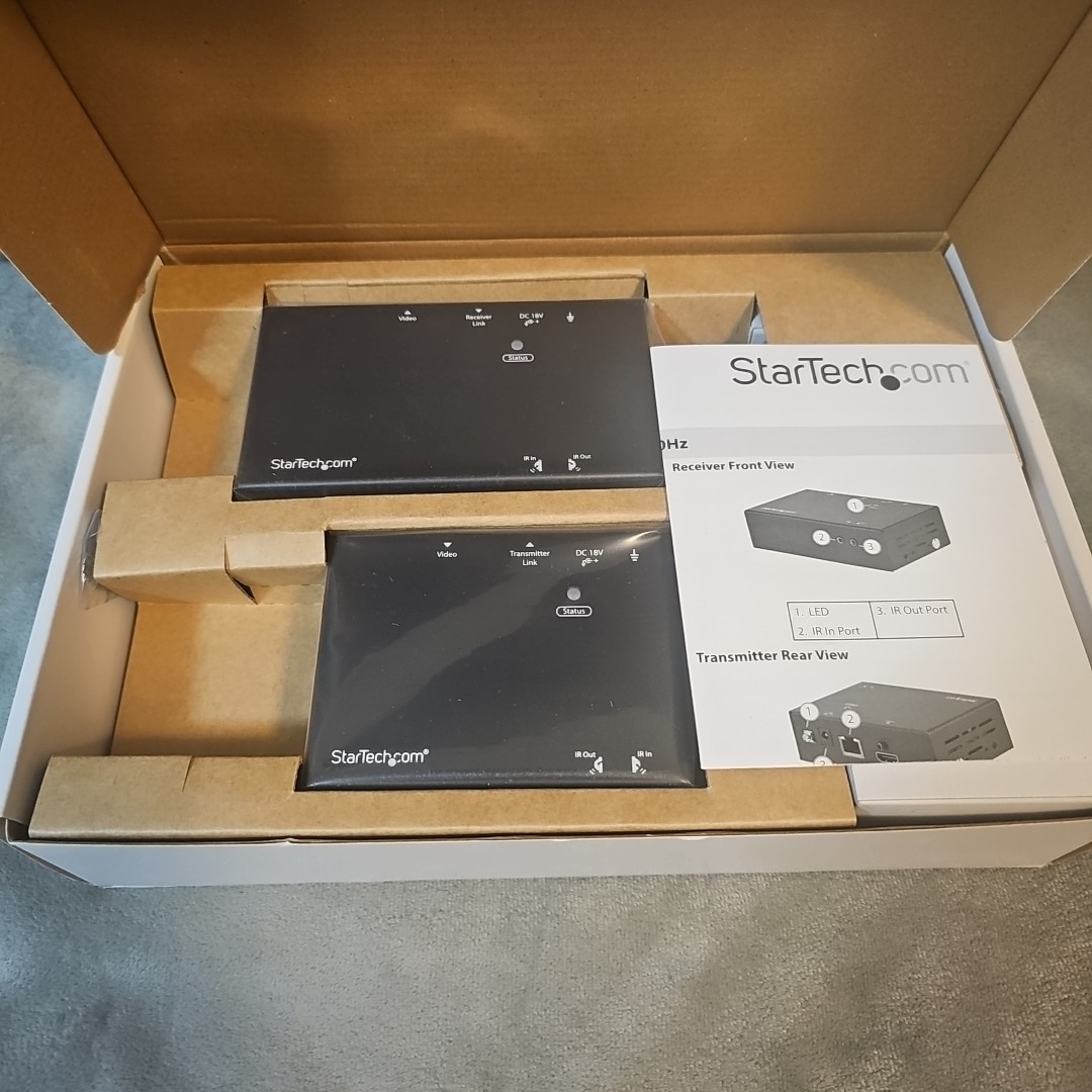 StarTech HDMI Over CAT6 Extender ST121HDBT20S Power Over Cable 4K 60Hz Up to 30m