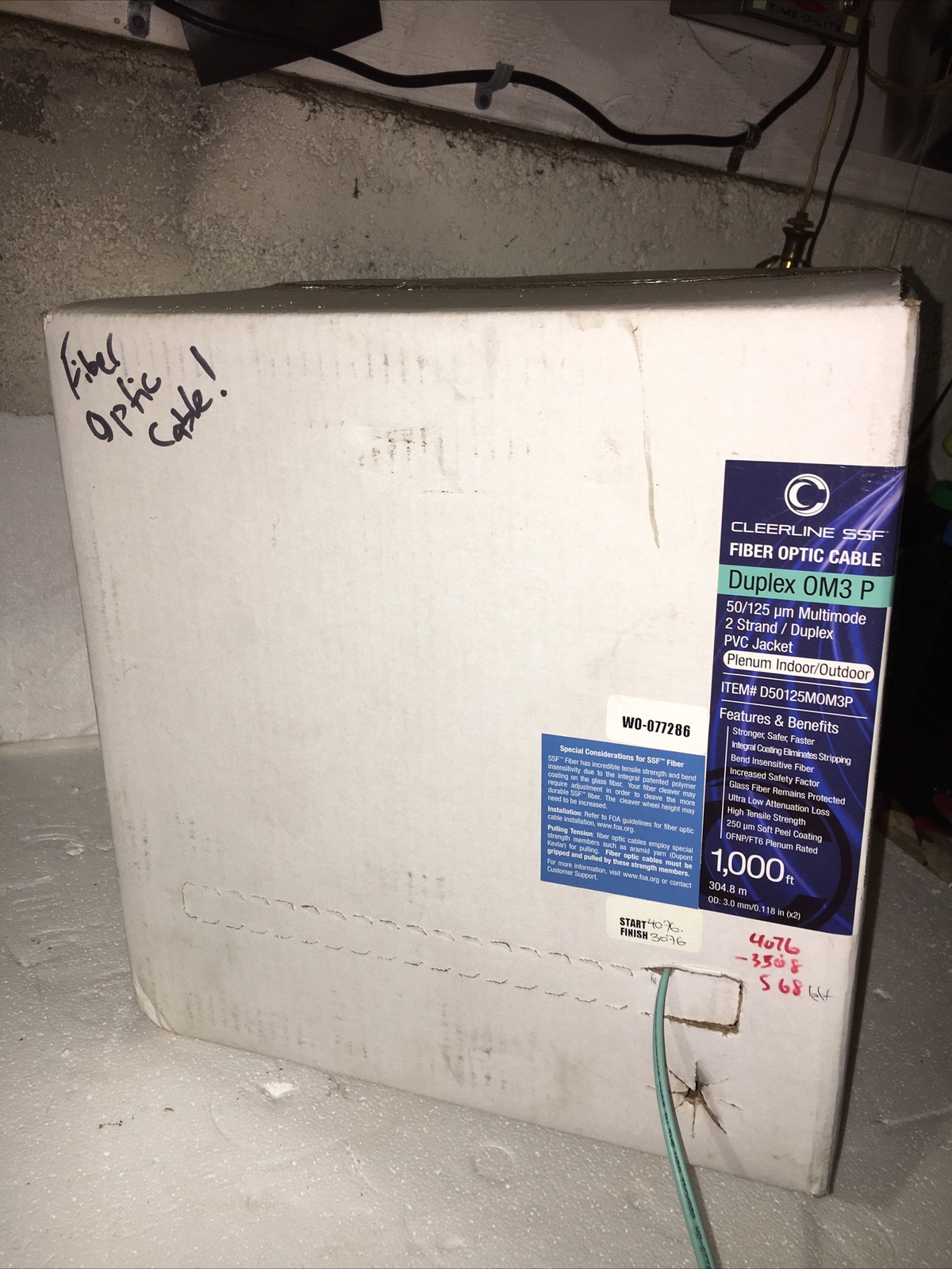 cleerline ssf fiber optic duplex om3 p 50/125 2 Item #D50125MOM3P  448 Ft
