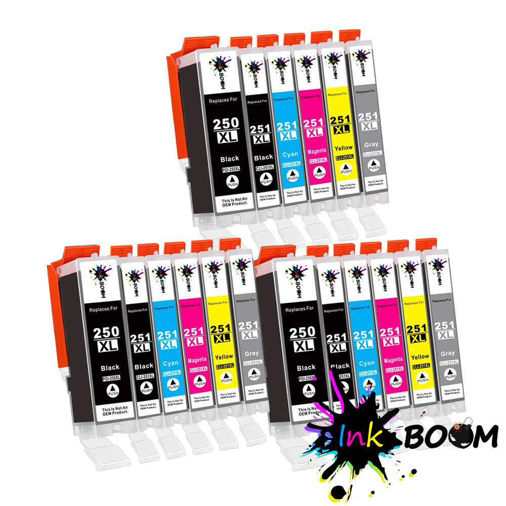 18 Ink Cartridge for PGI-250 CLI-251XL PIXMA IP8720 MG6320 MG7120 MG7520