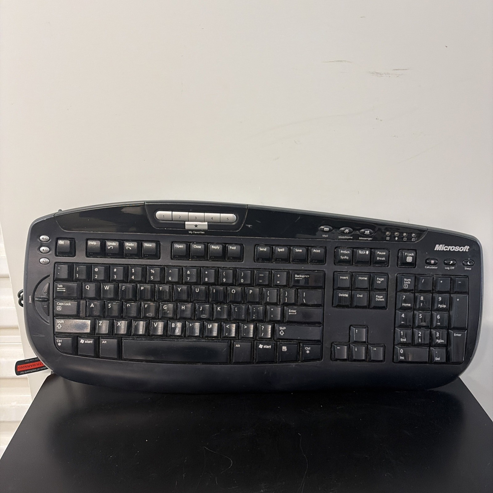 Microsoft Digital Media Pro Keyboard Wired USB Model 1031 Black KC-0405 (TESTED)