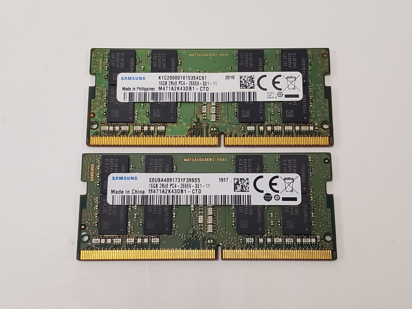 Samsung 32GB (2x16GB) DDR4 2666MHz SO-DIMM Laptop RAM M471A2K43DB1-CTD