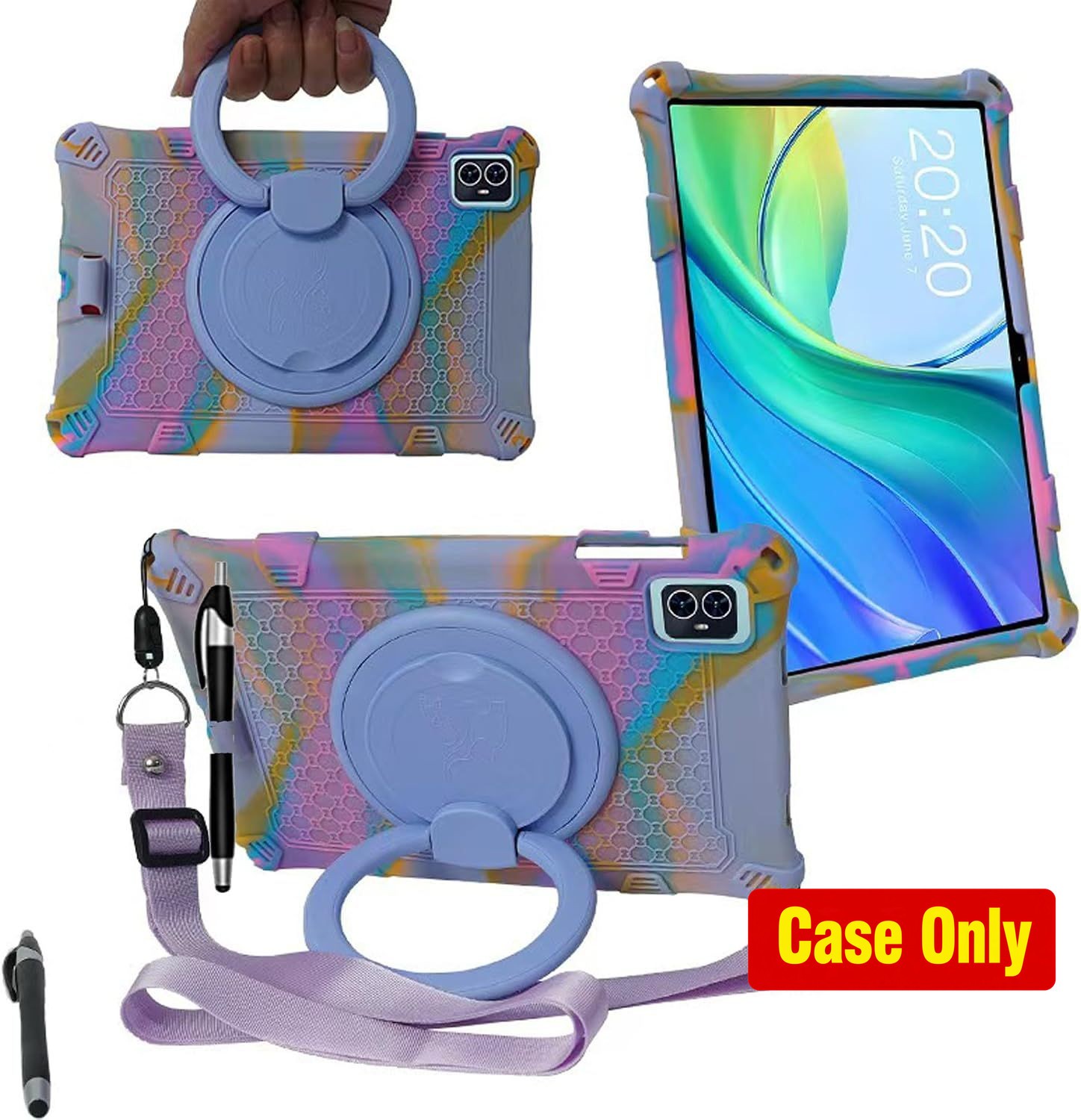 Case for Teclast 10.1 inch M50Pro - Soft Silicone with 360° Rotate Stand & Strap