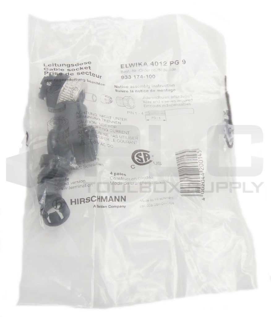 SEALED NEW HIRSCHMANN 933 174-100 CABLE SOCKET