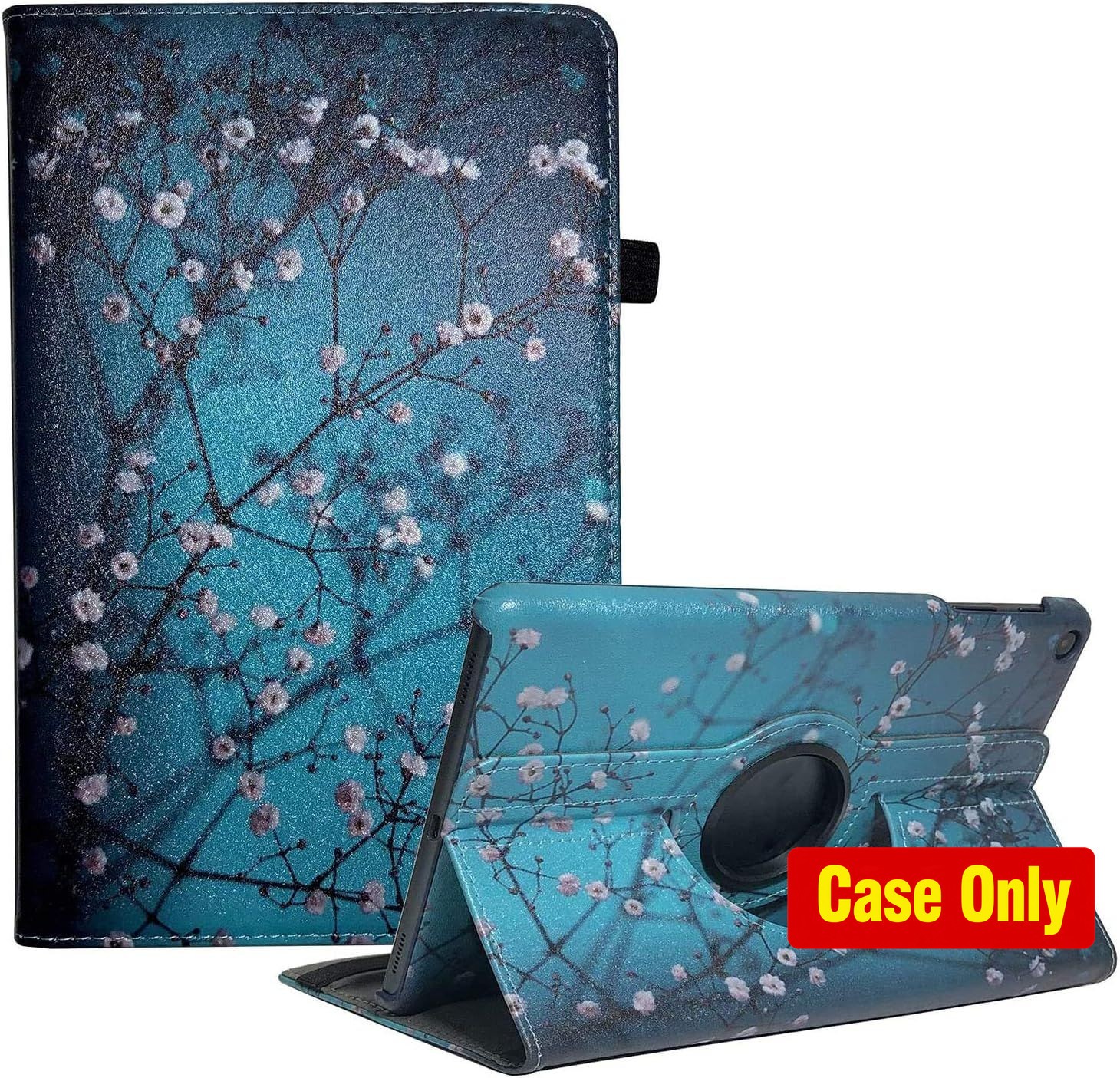 Tablet Case for Tab A 10.1 2019, Lightweight 360° Rotating Stand, Plum Blossom