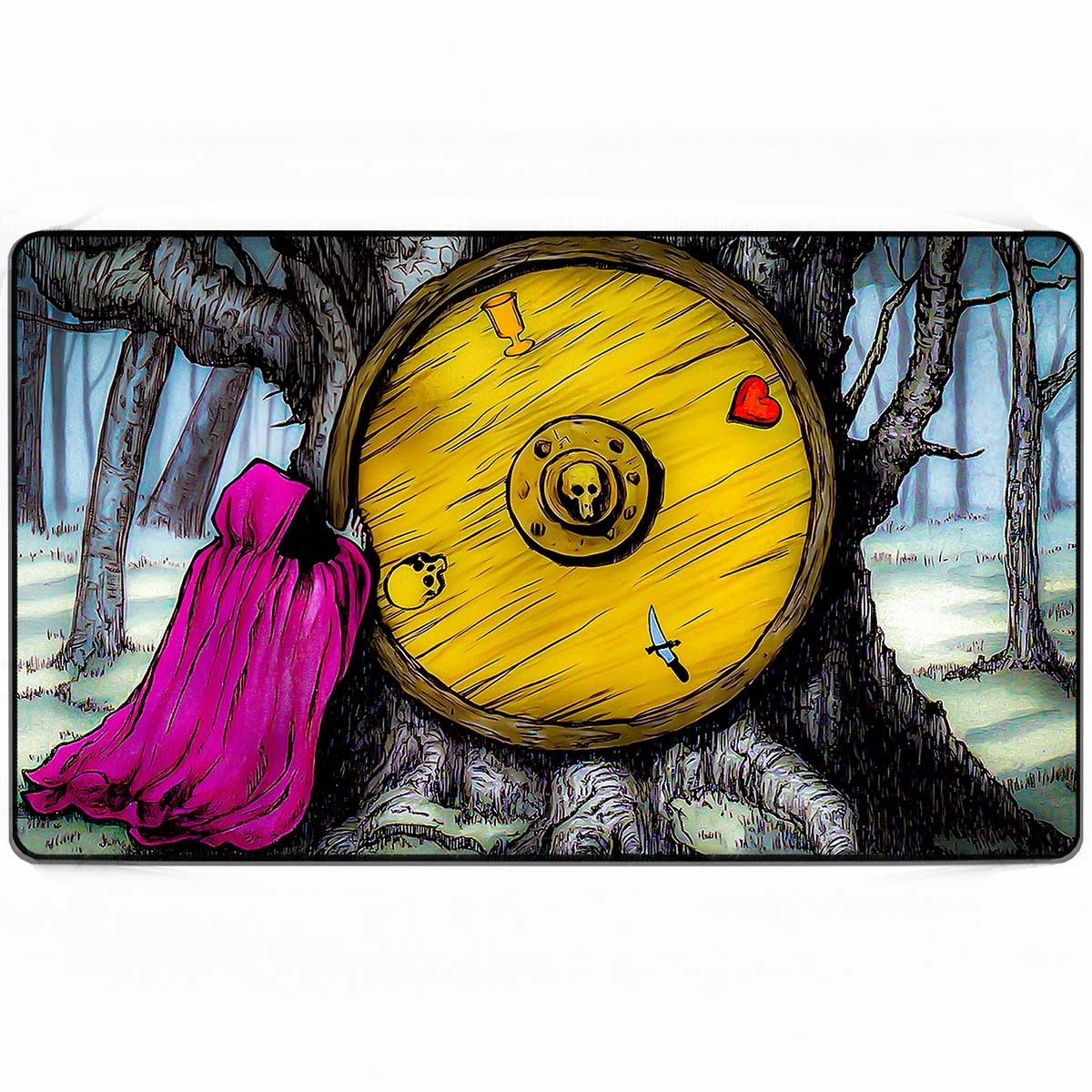 Wheel of Fate TCG Playmat and Gaming Mousepad, Fantasy Wizard Forest MTG Art